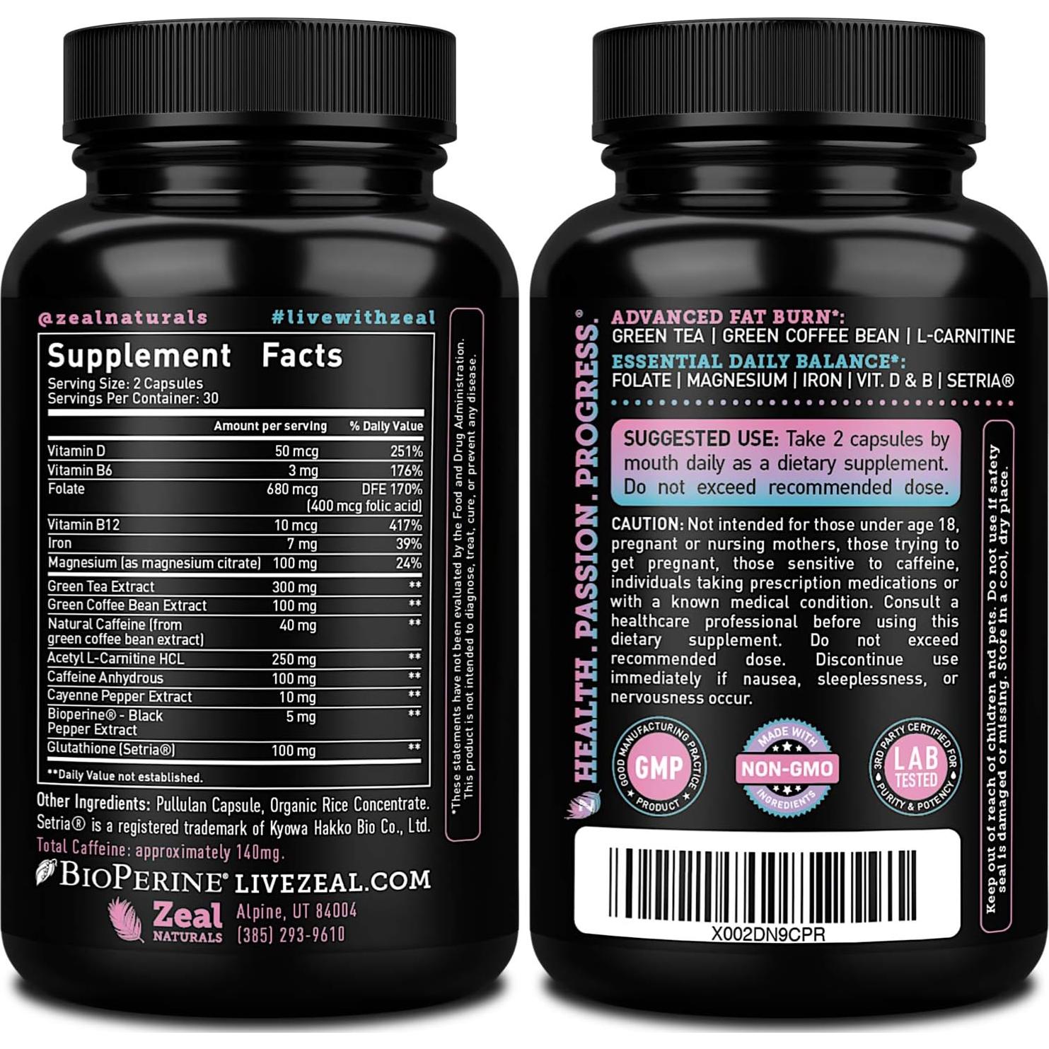 Suplemento para Pérdida de Peso Zeal Naturals 68g - Mujeres