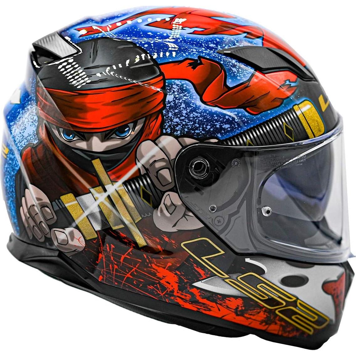 Casco LS2 Stream Full Face X-Large Ninja Rojo Azul