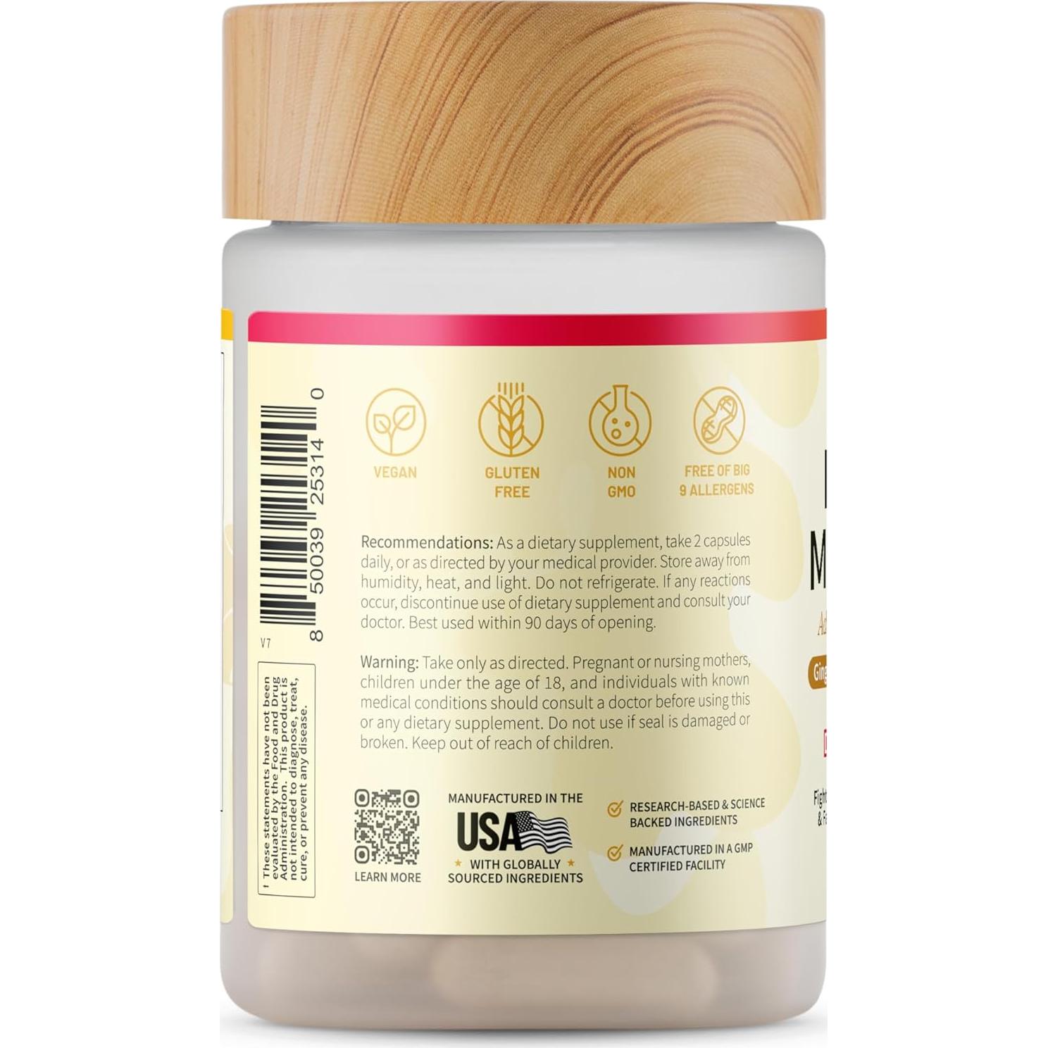 Suplemento Energético Natural Snap Supplements 60 Cápsulas