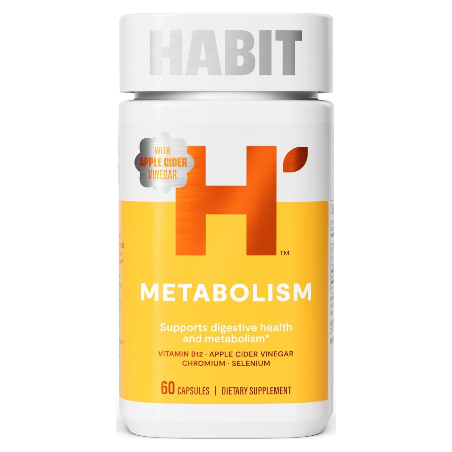 Suplemento Metabolismo Habit 60 Cápsulas Veganas B12 Selenio Cromo