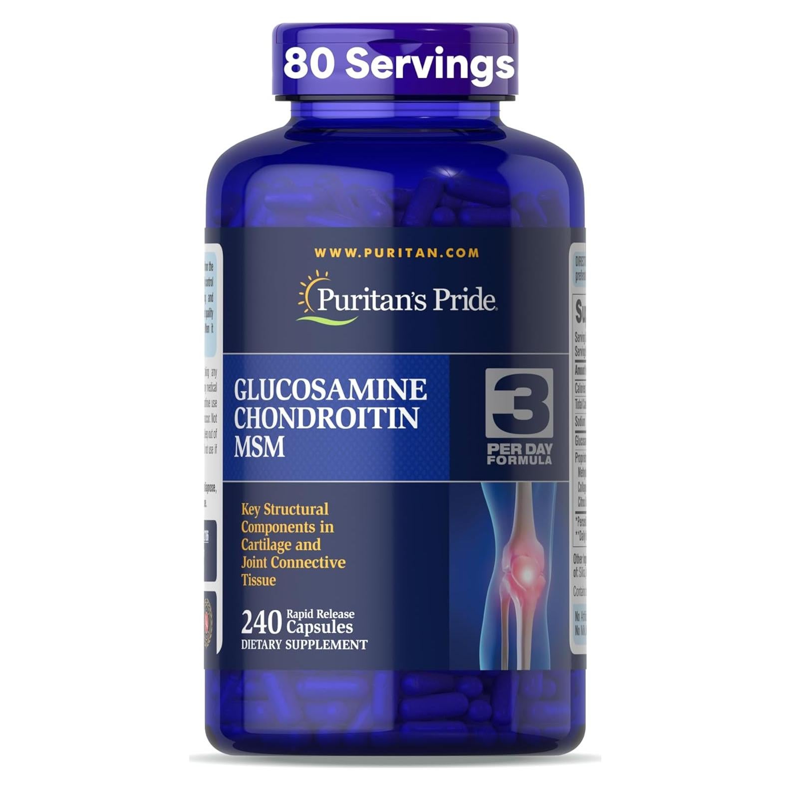 Suplemento Articulaciones Puritan's Pride 240 Tabletas Glucosamina