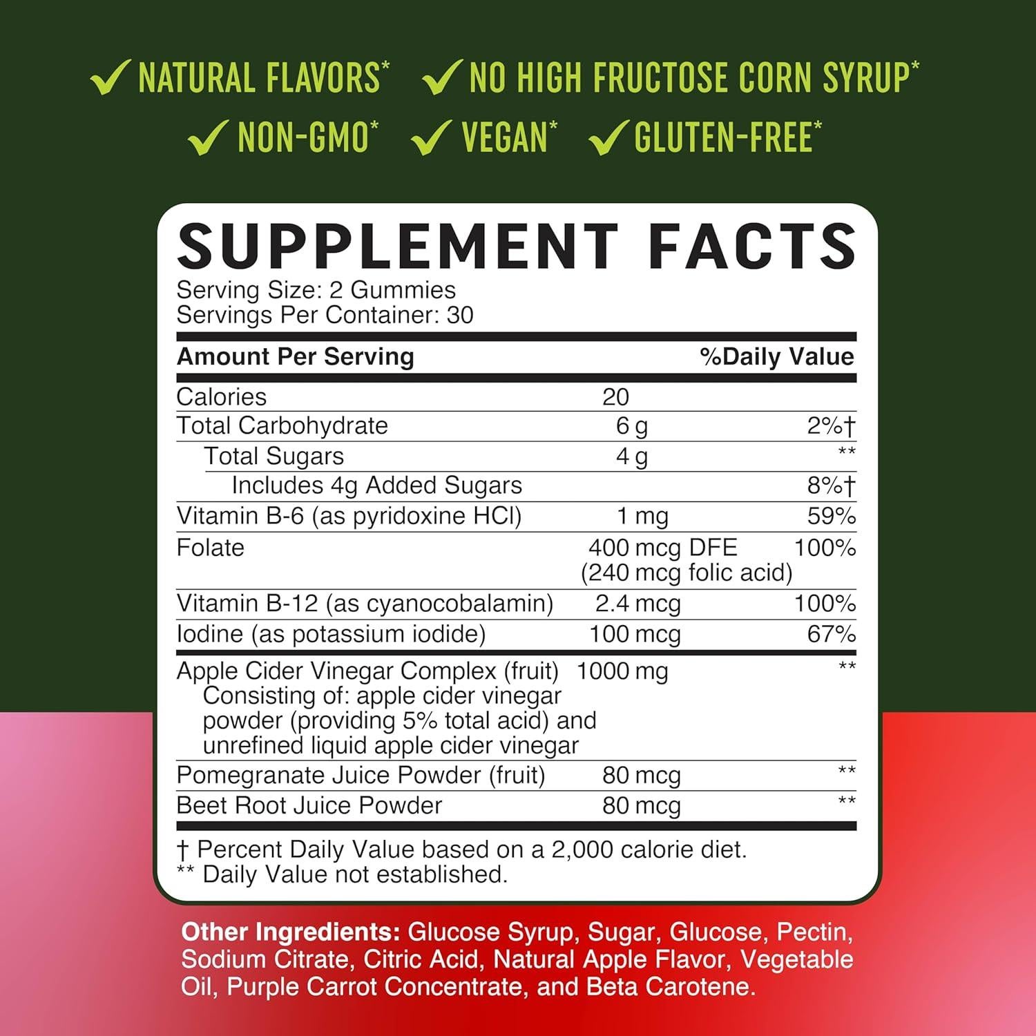 Gomitas de Vinagre de Sidra de Manzana MAV Nutrition 60 Ct