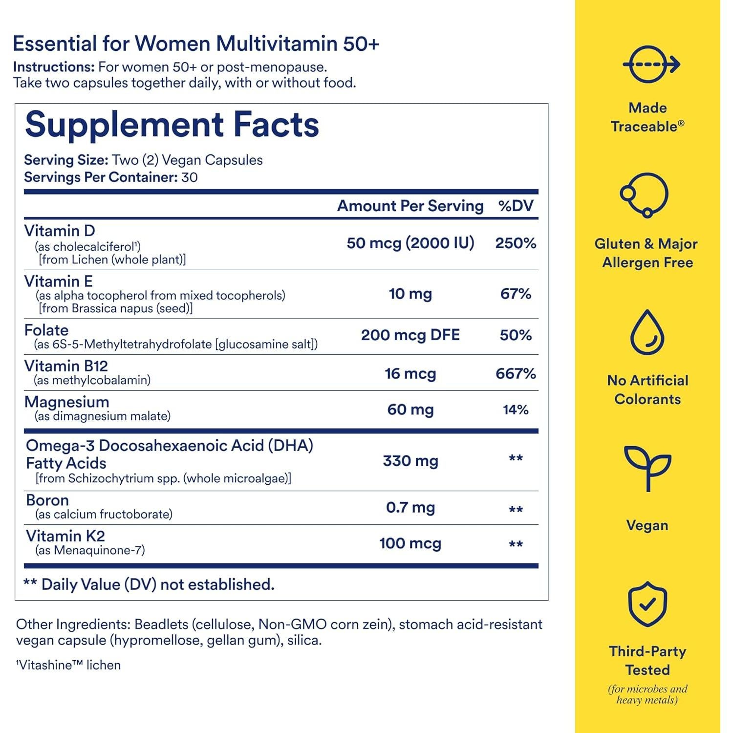 Multivitamina Ritual para Mujeres 50+ con Omega-3 y Vitamina D3