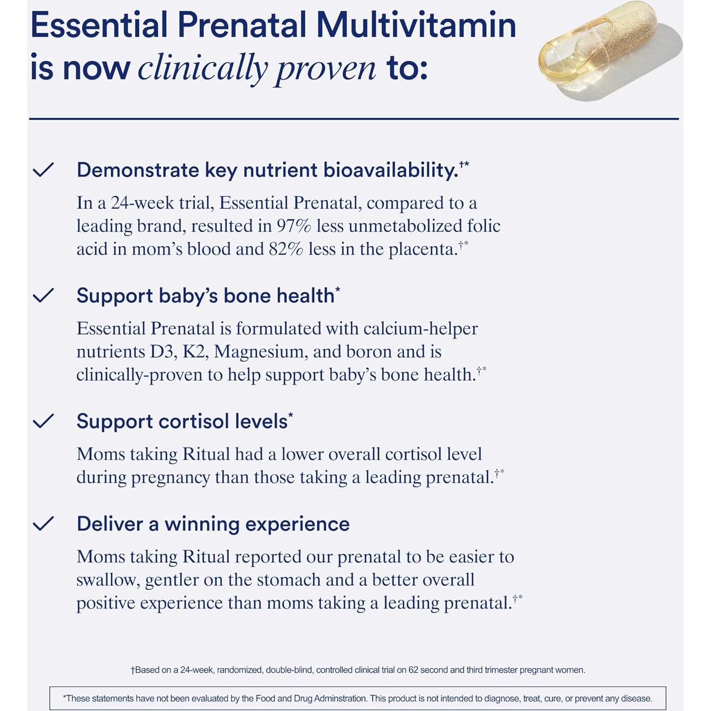 Multivitamínico Prenatal Ritual para Mujeres 30 Cápsulas Menta