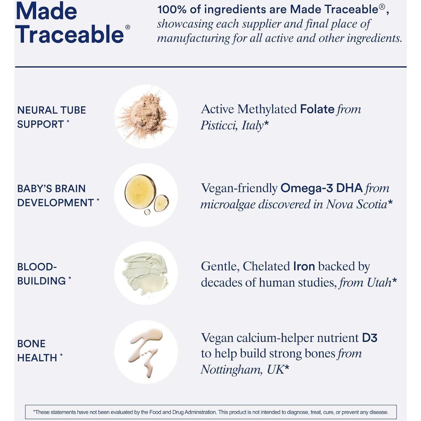 Multivitamínico Prenatal Ritual para Mujeres 30 Cápsulas Menta