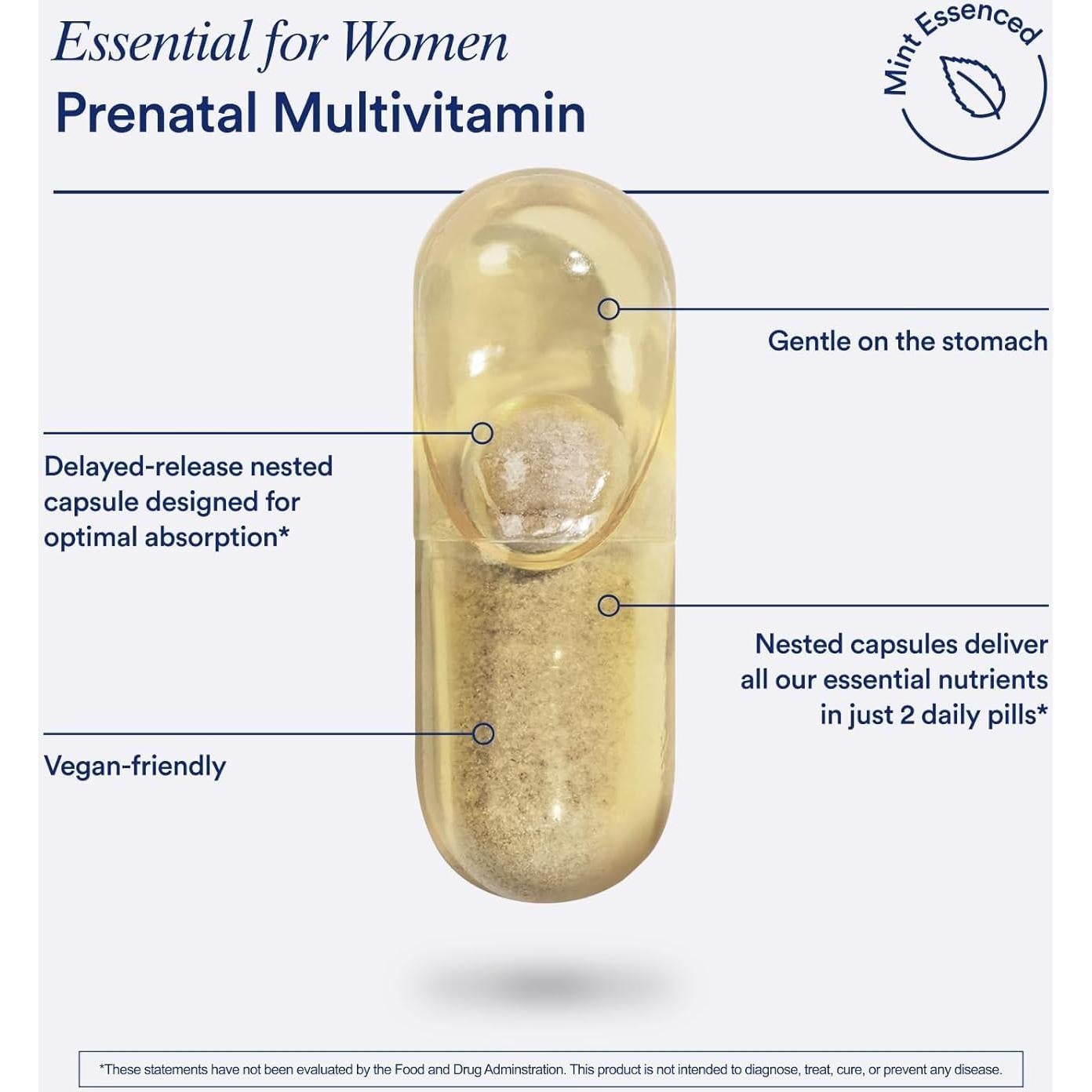 Multivitamínico Prenatal Ritual para Mujeres 30 Cápsulas Menta