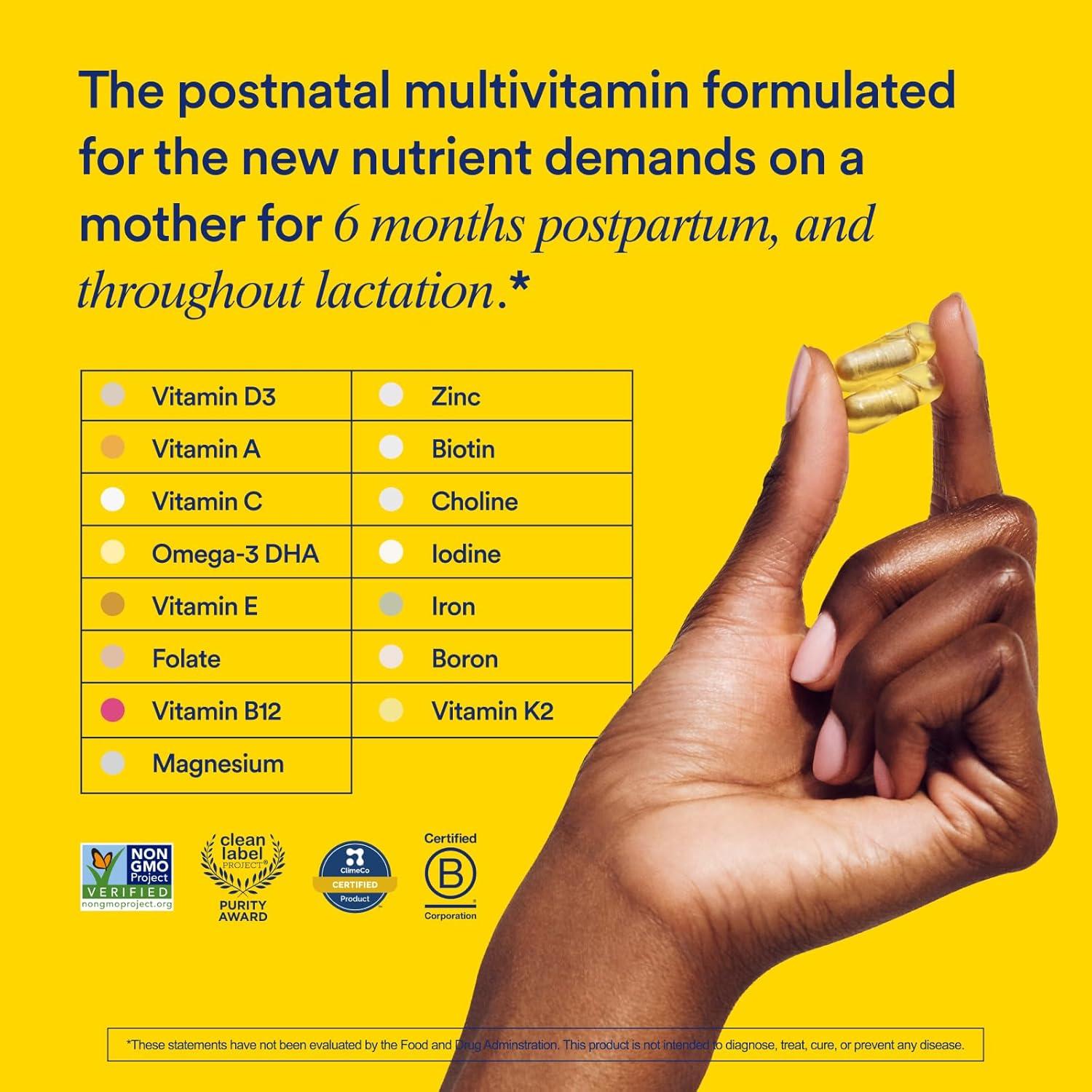 Multivitamínico Postnatal Ritual 60 Cápsulas - Omega-3 DHA