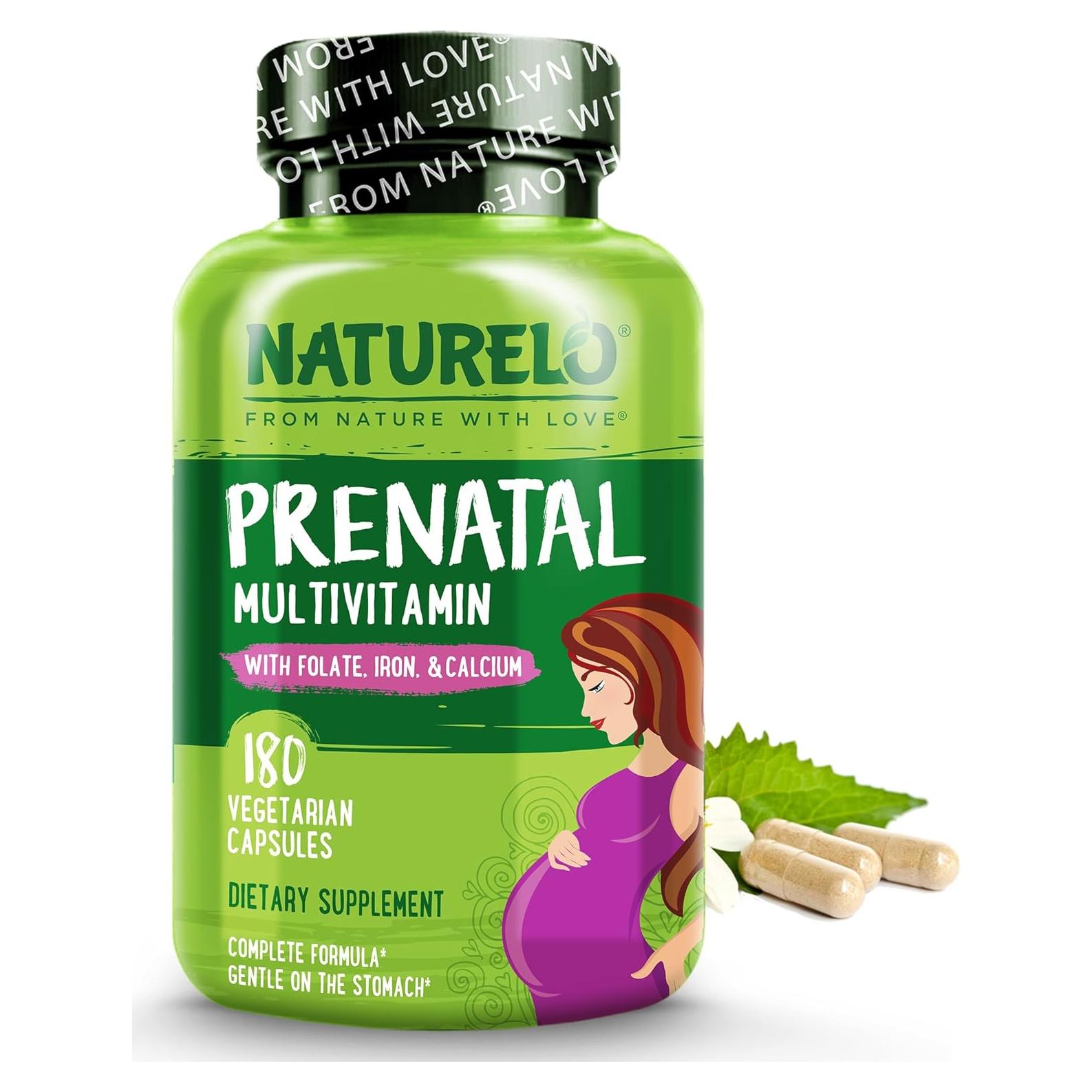 Multivitamina Prenatal NATURELO 180 Cápsulas Veganas con Hierro