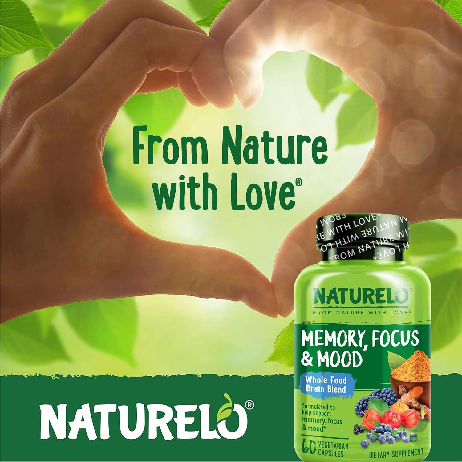 Suplemento Cerebral NATURELO 60 Cápsulas Vegetarianas - Memoria y Enfoque