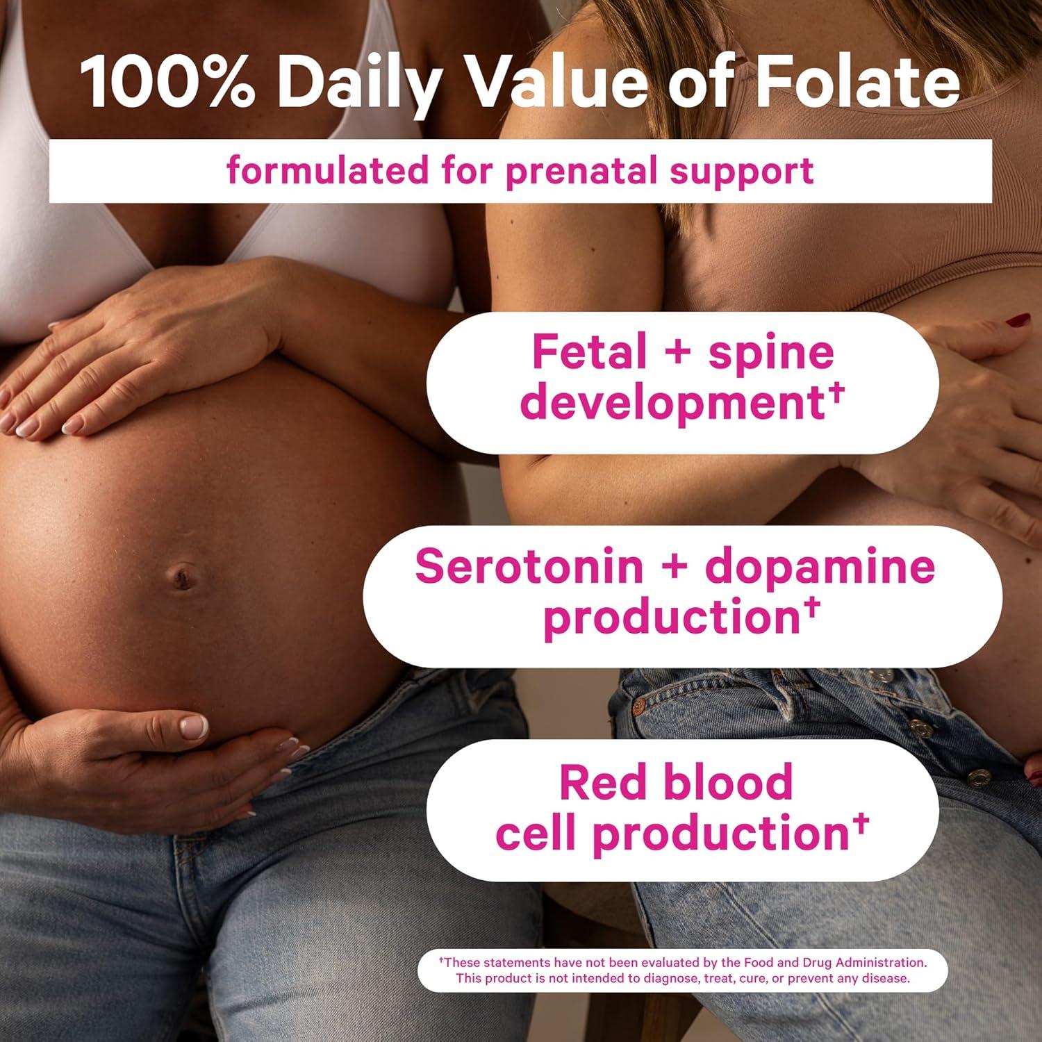 Pink Stork Folato Líquido 59 ml - Vitamina B9 Natural para Embarazo