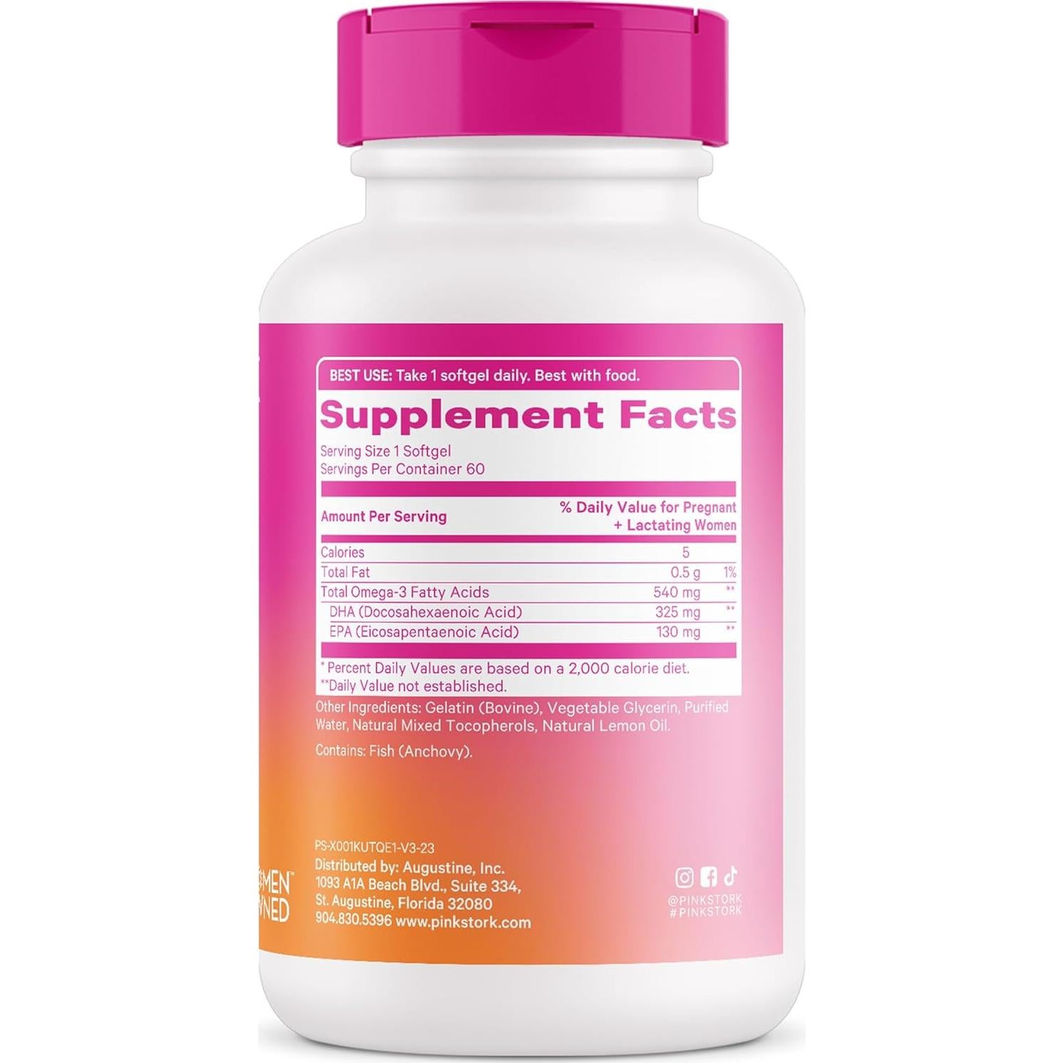 Suplemento Prenatal Omega-3 DHA Pink Stork - 60 Gelatinas