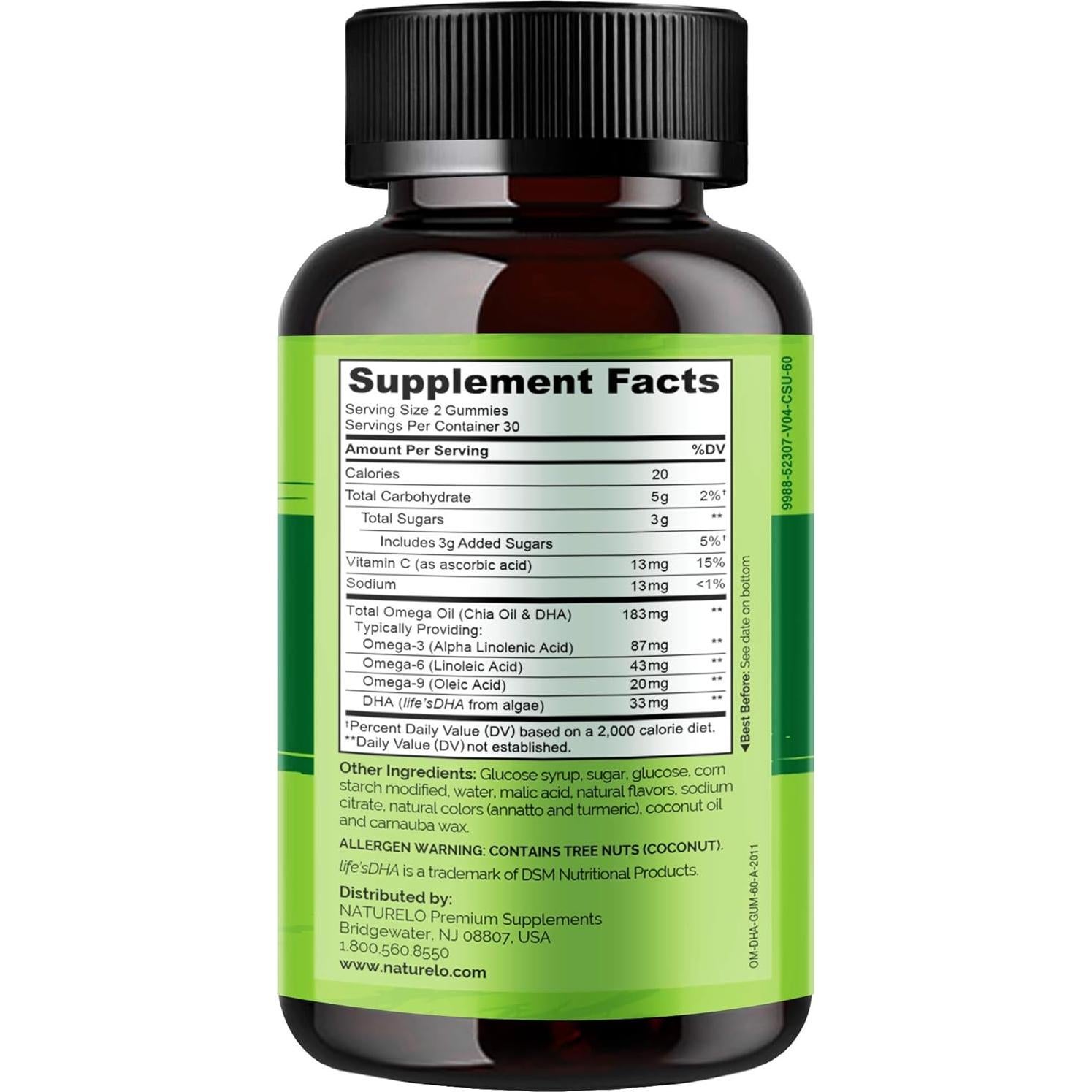 Gominolas Omega 3 DHA Vegetales NATURELO - 60 Unidades