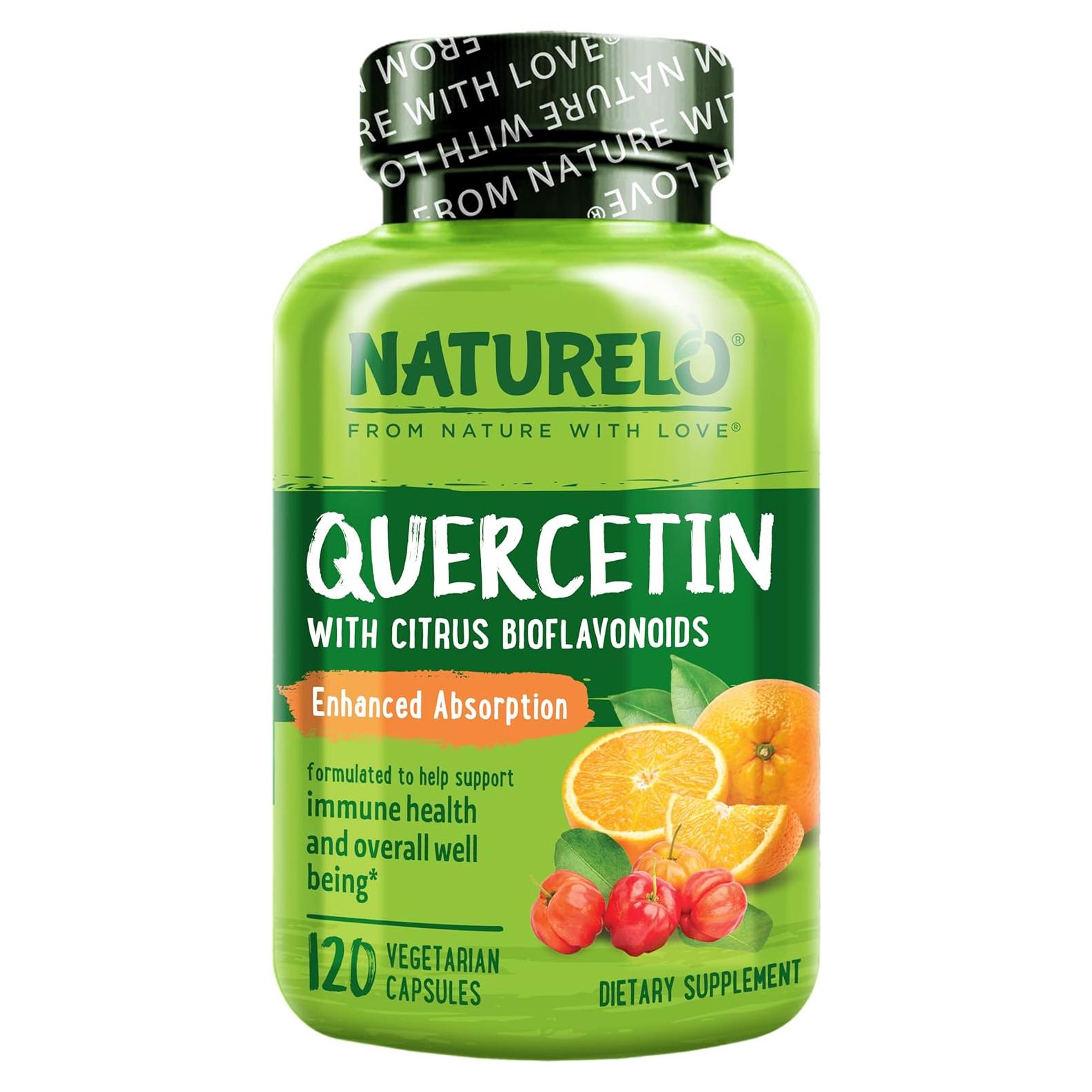 NATURELO Quercetina con Bioflavonoides y Vitamina C - 120 Cápsulas Vegetarianas
