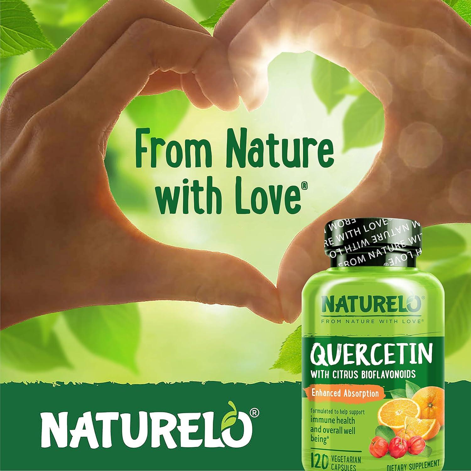 NATURELO Quercetina con Bioflavonoides y Vitamina C - 120 Cápsulas Vegetarianas