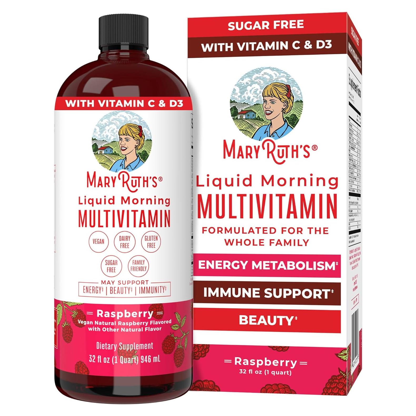 Multivitamina Líquida Matutina MaryRuth 946ml Frambuesa Vegana