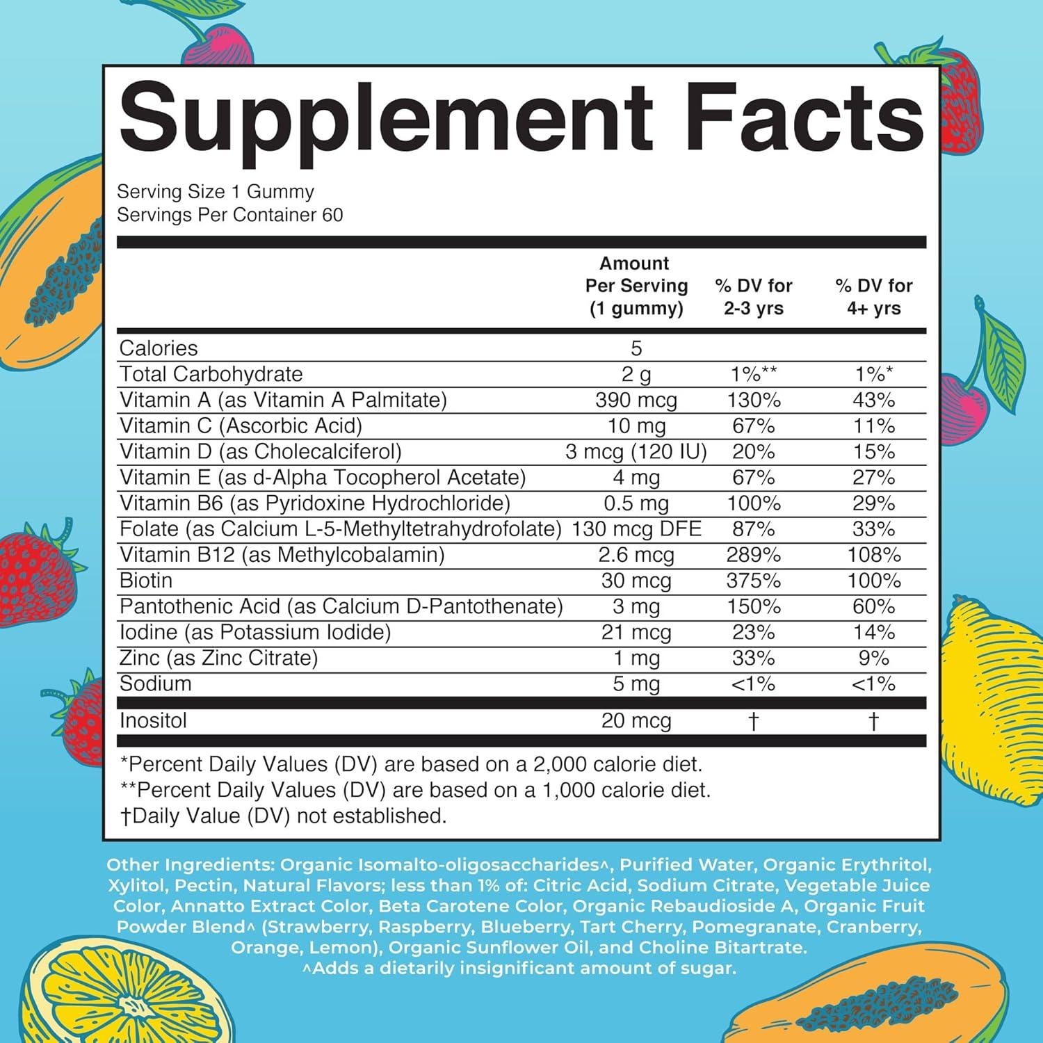 Gominolas Multivitamínicas Veganas MaryRuth para Niños 60 Unidades