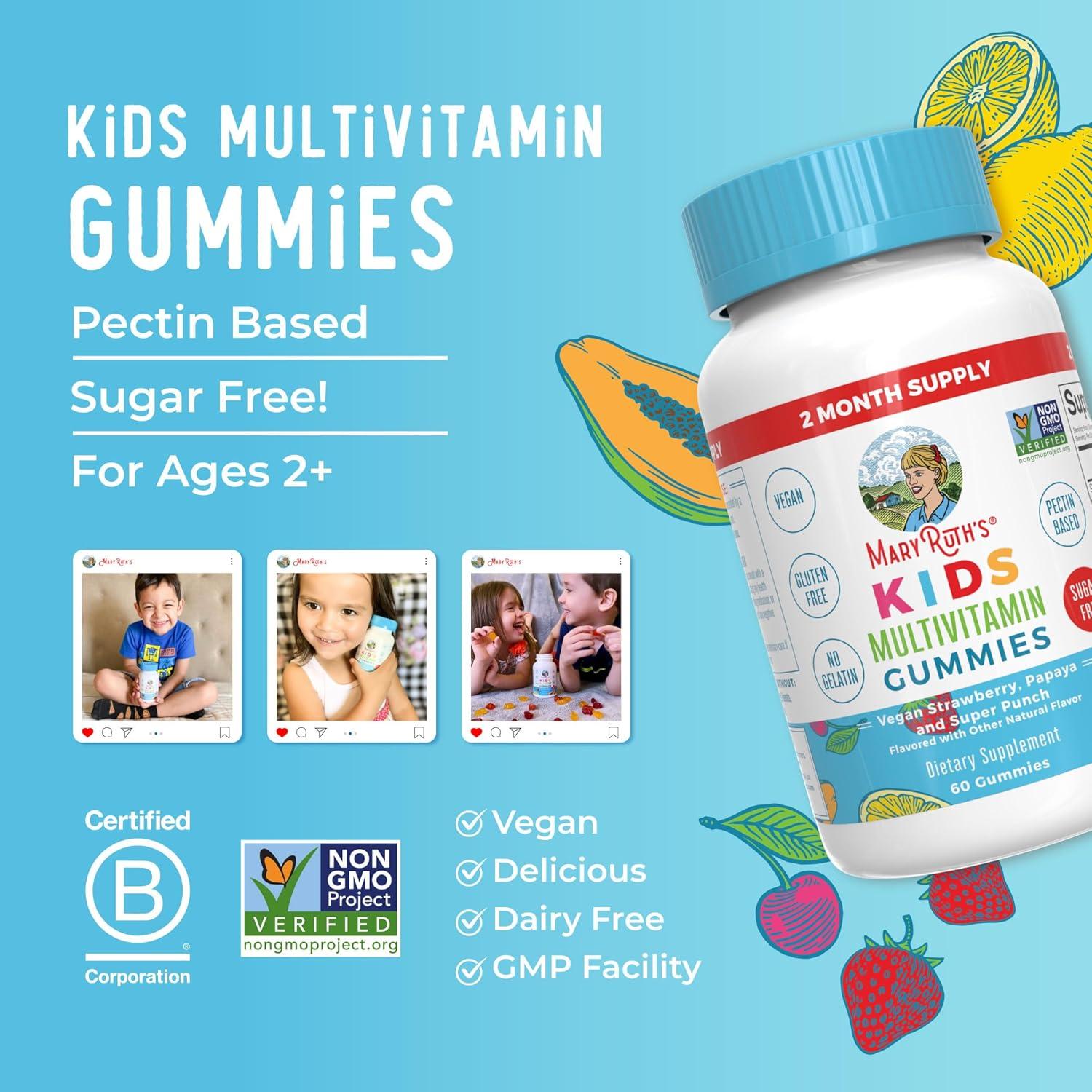 Gominolas Multivitamínicas Veganas MaryRuth para Niños 60 Unidades