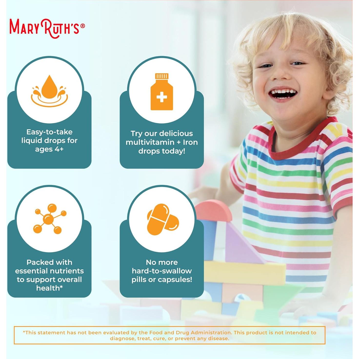 Multivitamina Líquida Orgánica MaryRuth para Niños 1-3 Años