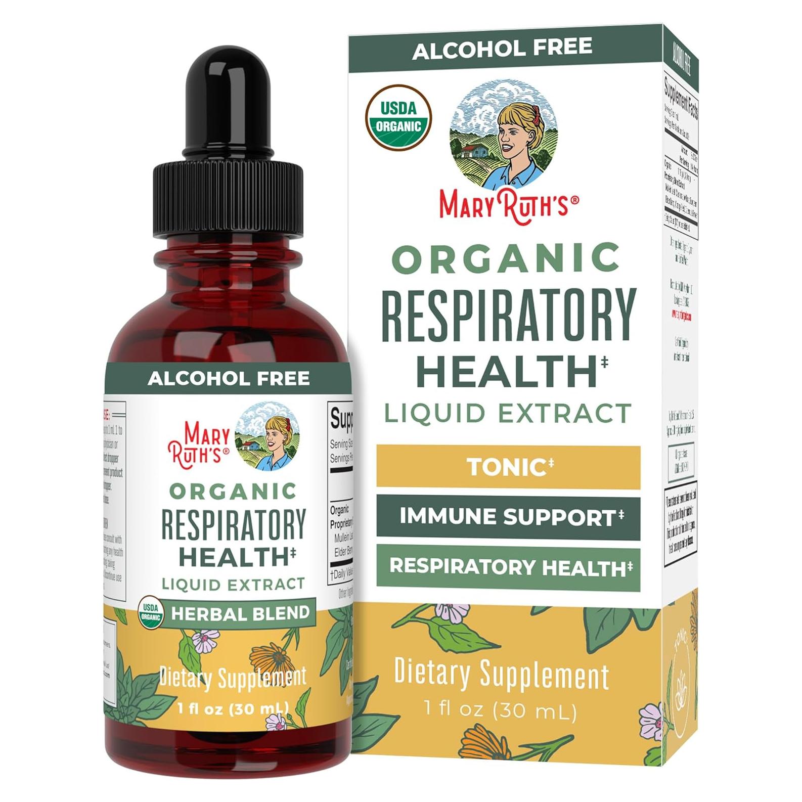 Gotas Líquidas Orgánicas MaryRuth para Salud Respiratoria 29.57 ml