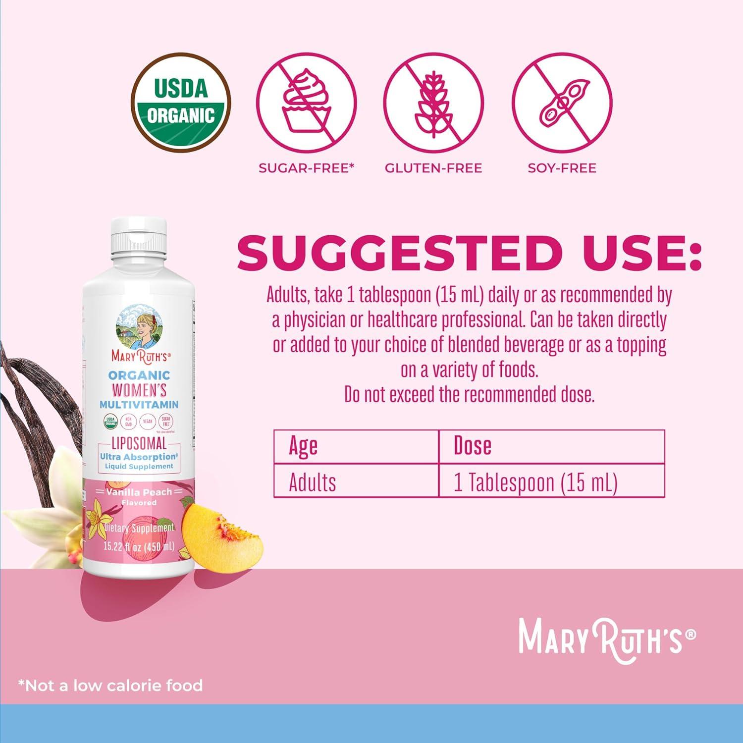 Multivitamina Orgánica para Mujeres MaryRuth 450 ml - Sin Azúcar