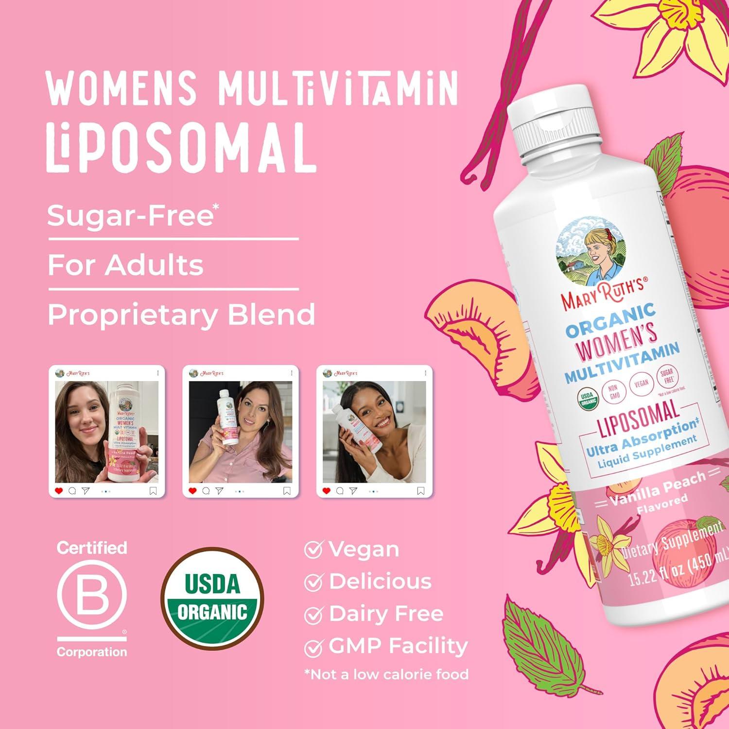 Multivitamina Orgánica para Mujeres MaryRuth 450 ml - Sin Azúcar