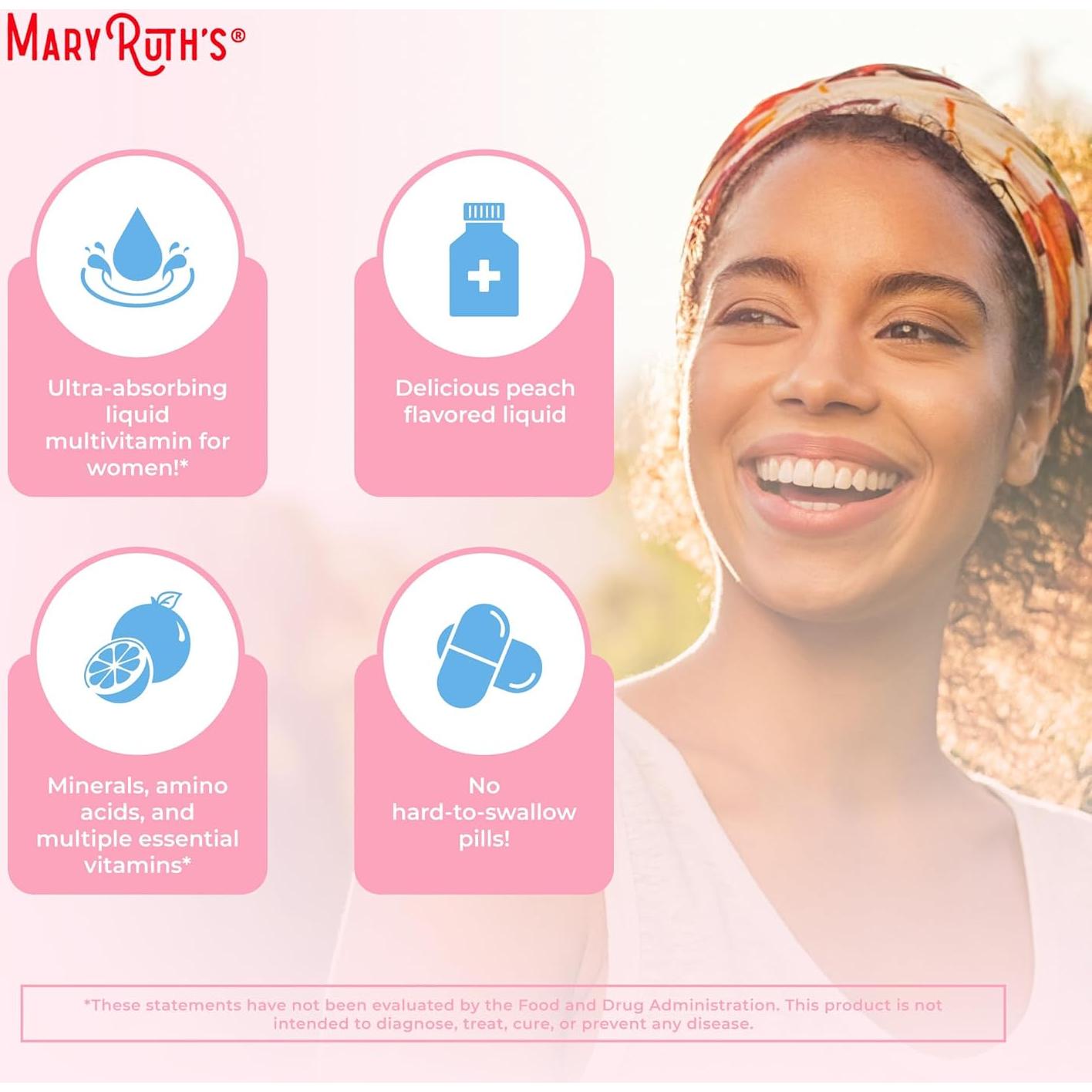 Multivitamina Liposomal MaryRuth para Mujeres 448.5ml - Biotina 10000mcg