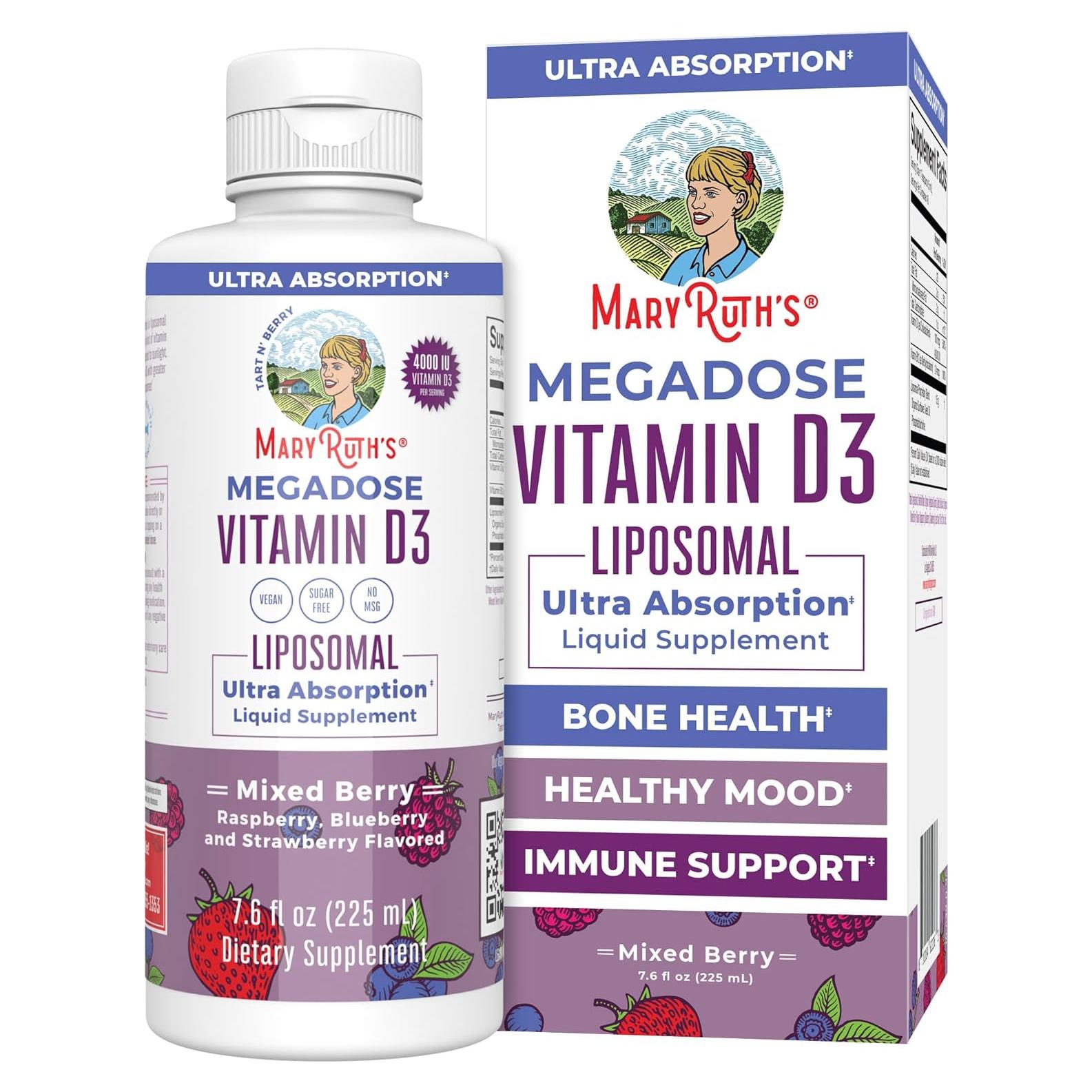 Vitamina D3 Liposomal MaryRuth 4000 UI | Vegano | 45 Porciones