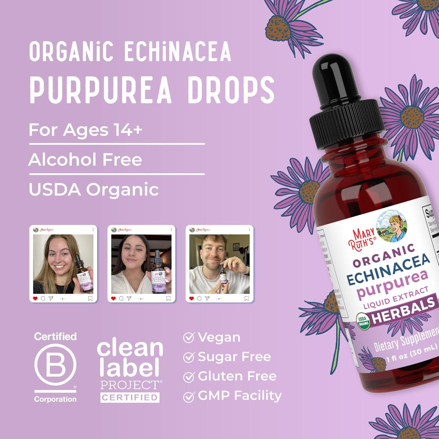 Gotas de Echinacea Purpurea MaryRuth Organics 29.57 ml