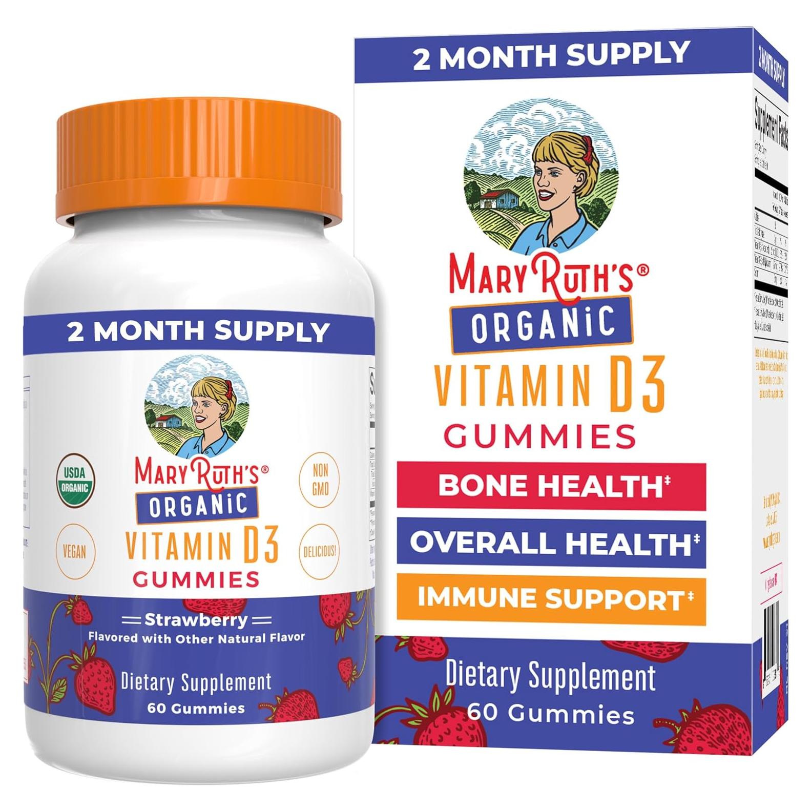 Gominolas Orgánicas de Vitamina D3 MaryRuth 1000 UI 60 Unidades