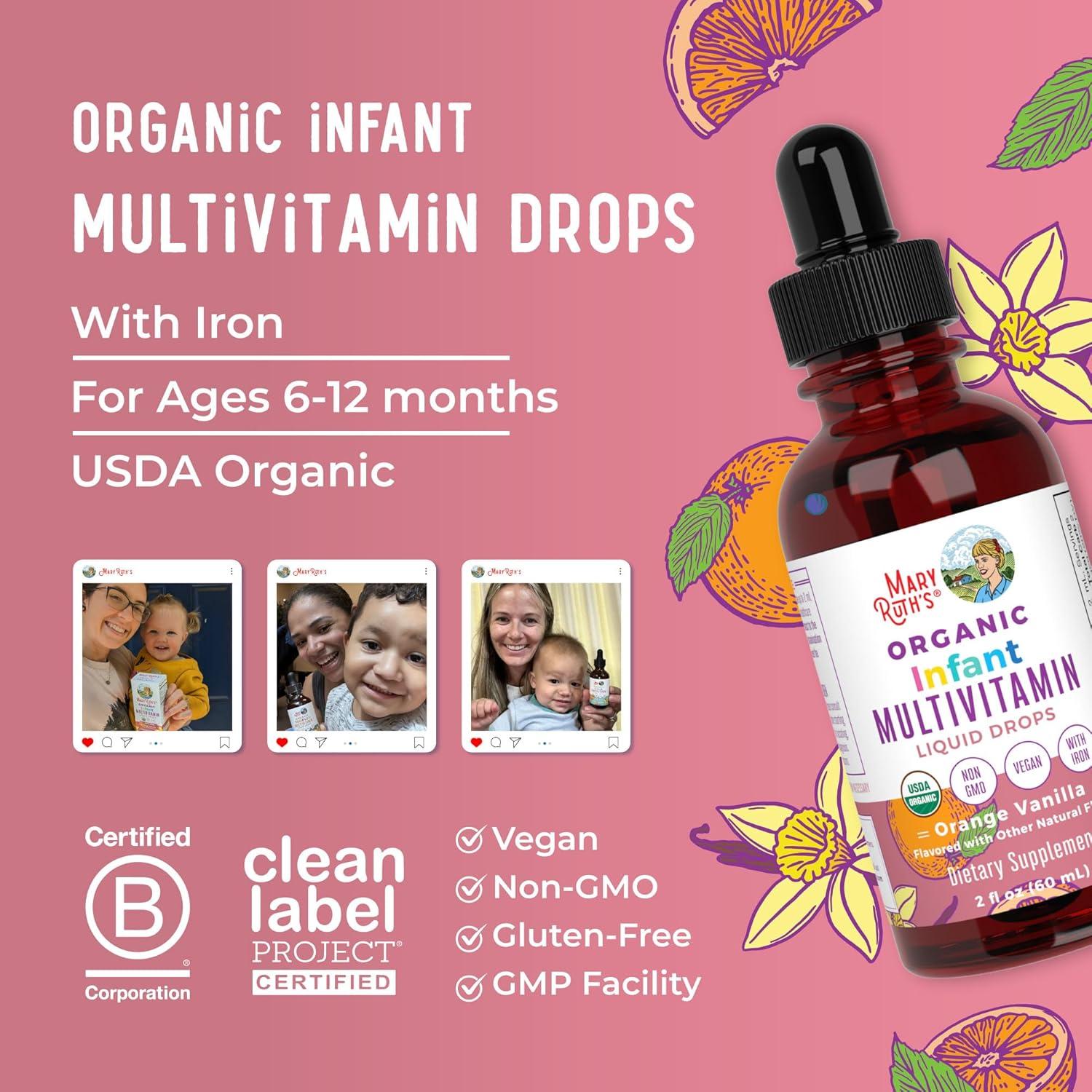 Gotas Líquidas Multivitamina Orgánica MaryRuth con Hierro 59.15 mL