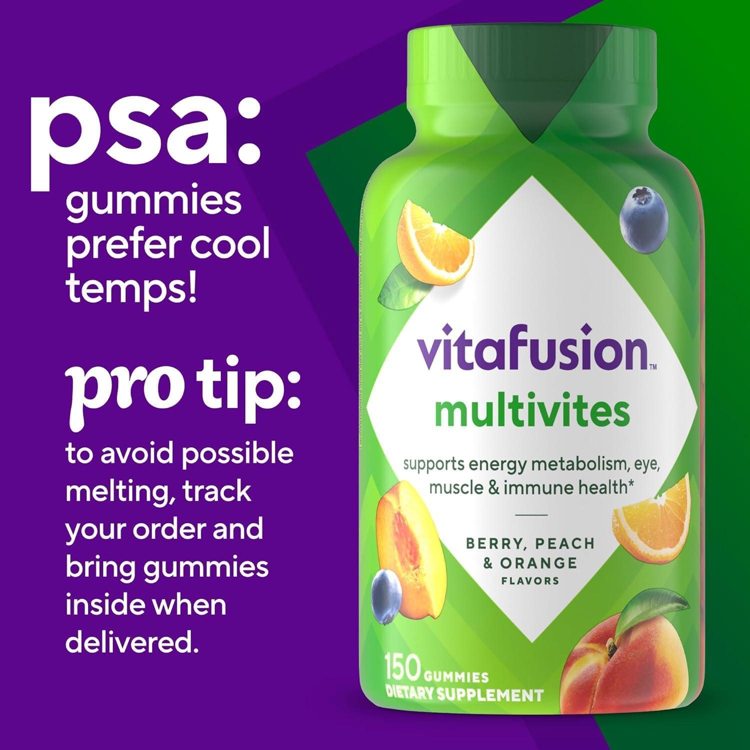 Vitafusion Multivitaminas Gummy Adultos 120 Conteo +10% Vitaminas A, C, E