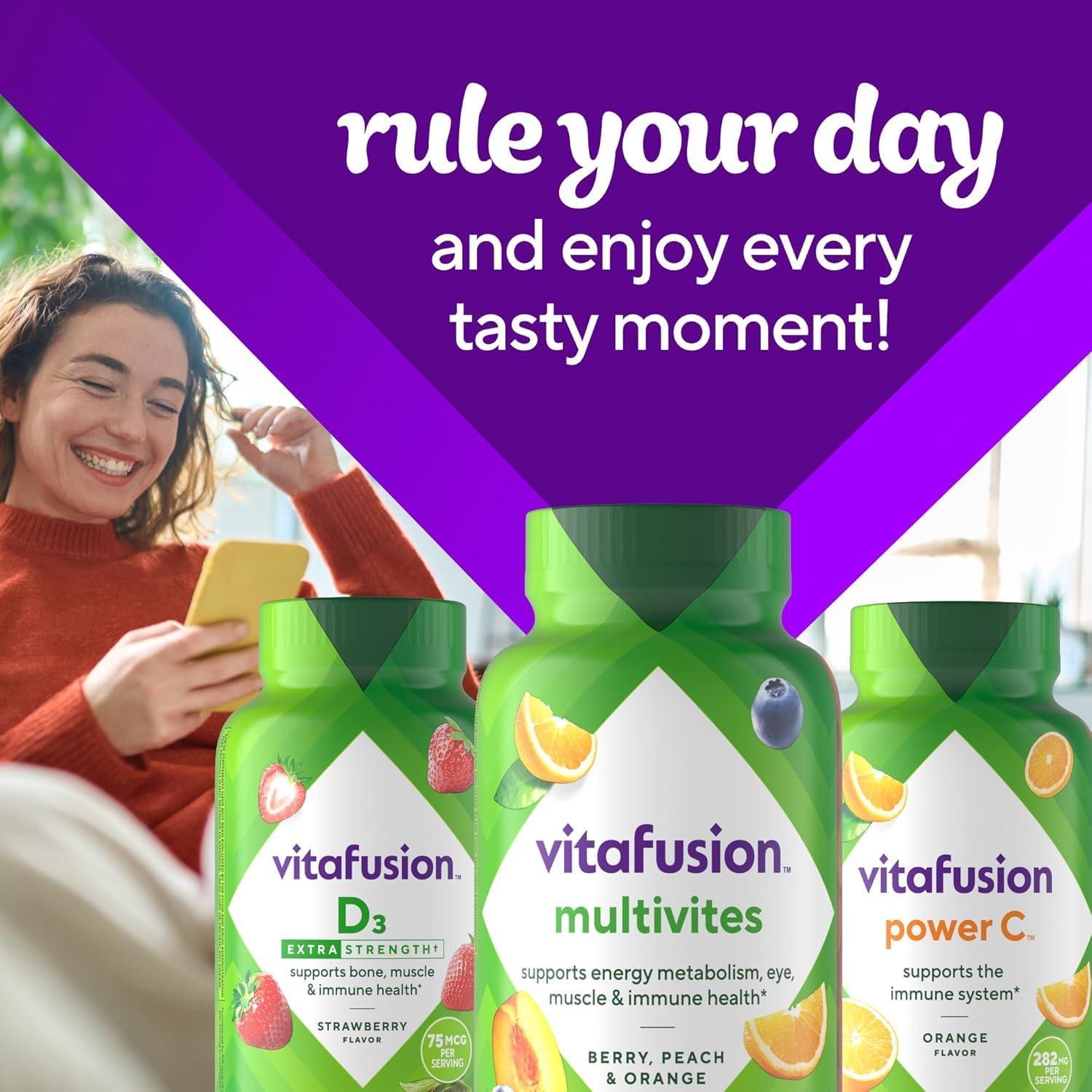Vitafusion Multivitaminas Gummy Adultos 120 Conteo +10% Vitaminas A, C, E