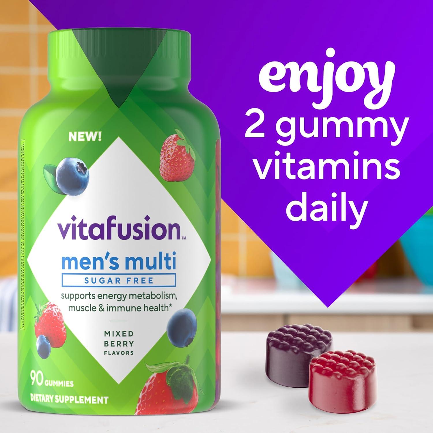 Vitafusion Multivitaminas Gummy Hombres Sin Azúcar 90 Unidades
