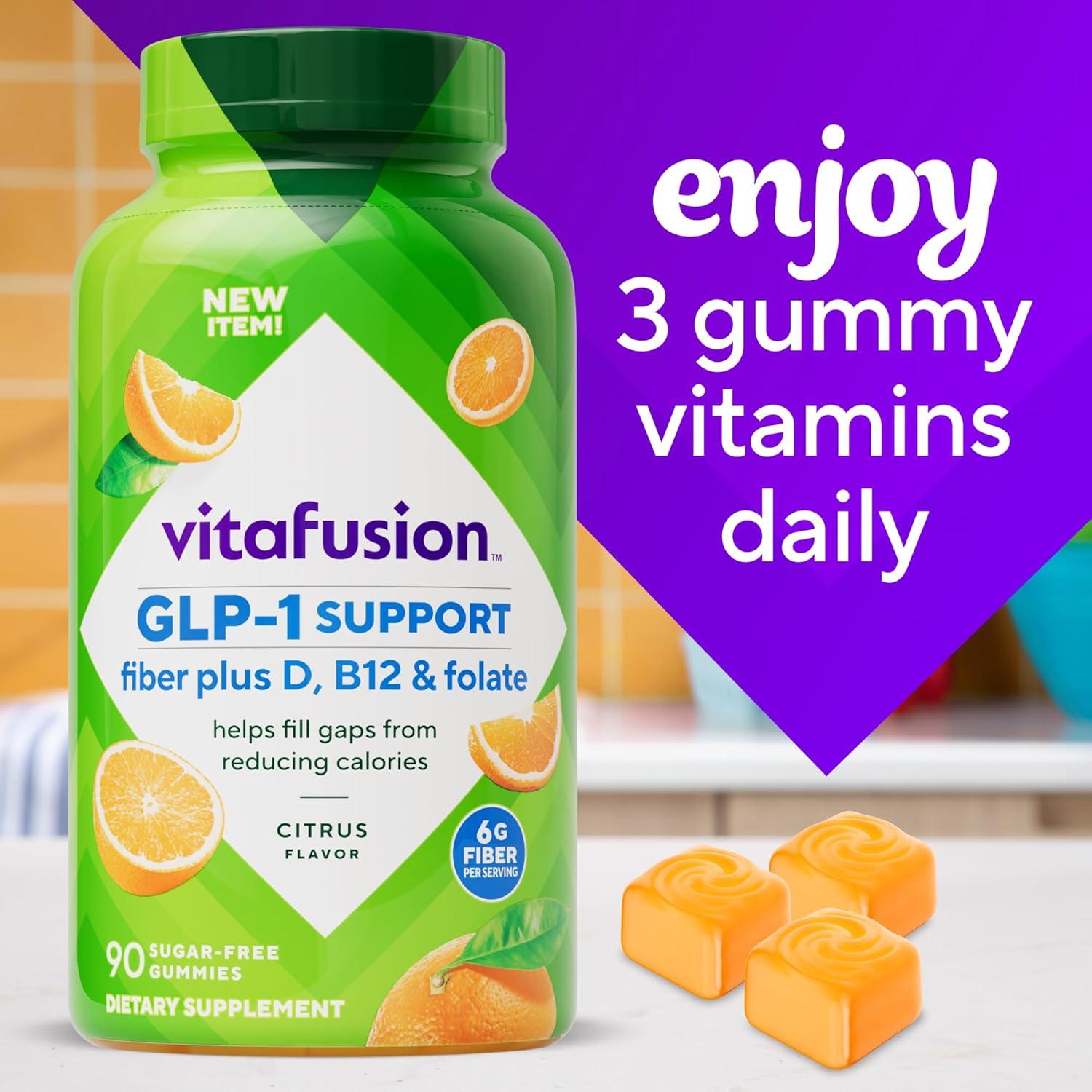 Vitafusion GLP-1 Soporte Gummy Vitaminas D, B12 y Folato 90 Unidades