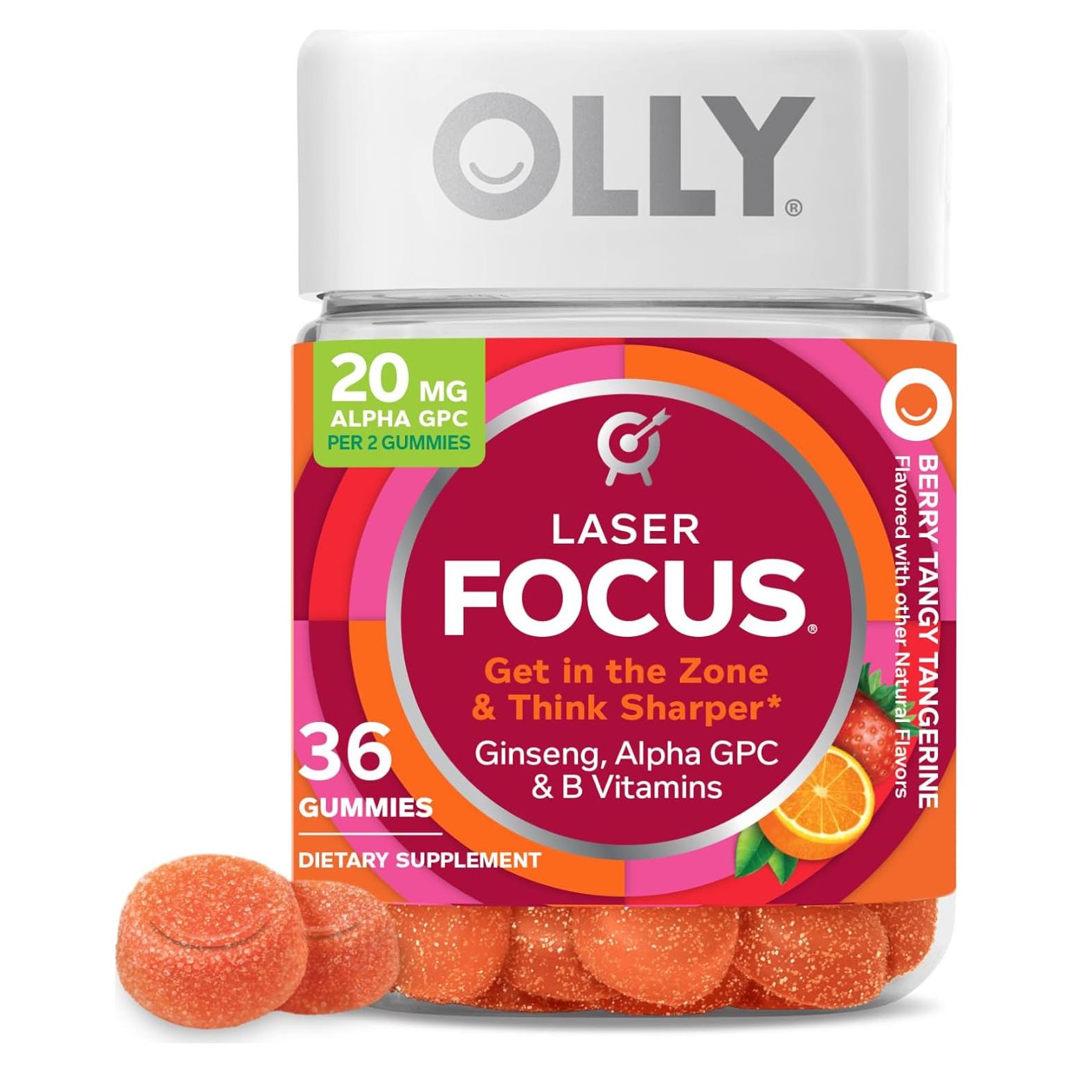Gomitas OLLY Laser Focus con Ginseng y Vitaminas B - 36 Unidades