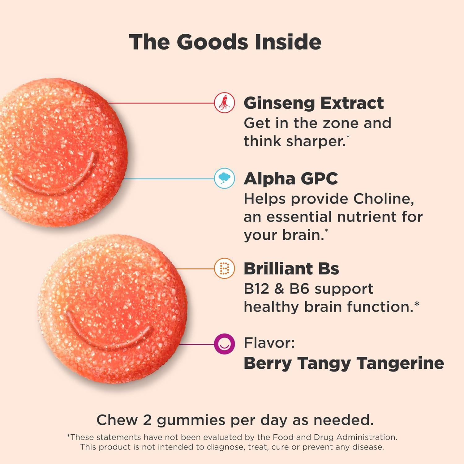 Gomitas OLLY Laser Focus con Ginseng y Vitaminas B - 36 Unidades