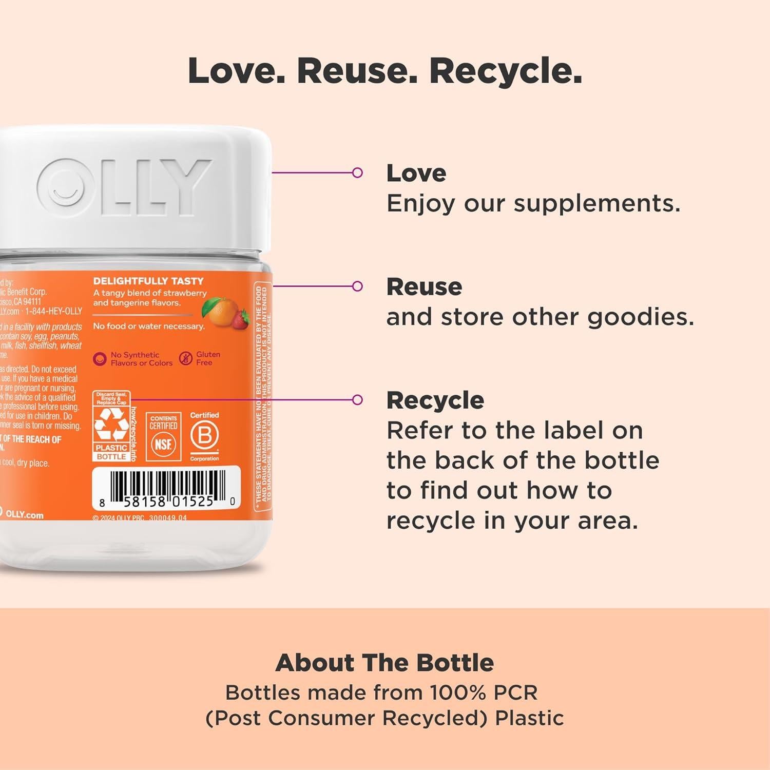 Gomitas OLLY Laser Focus con Ginseng y Vitaminas B - 36 Unidades