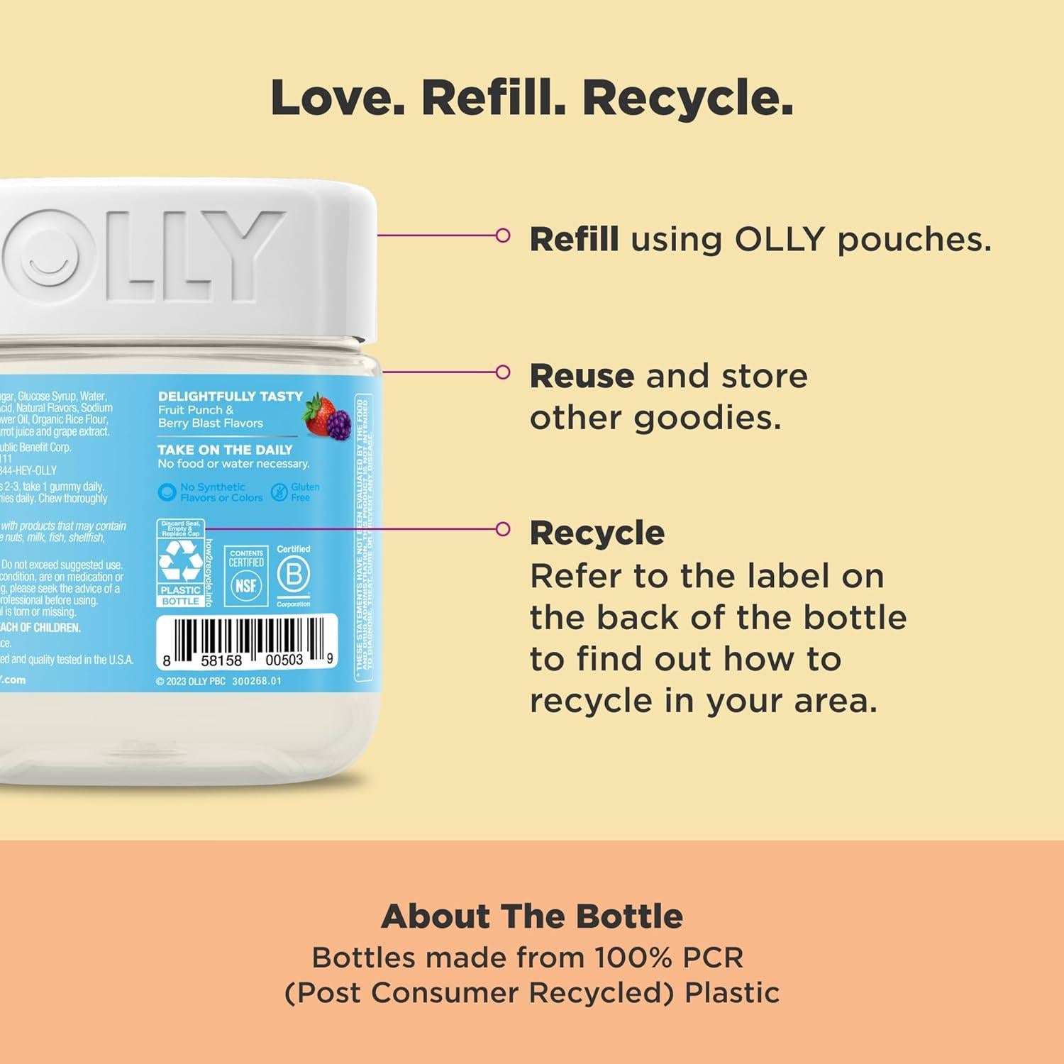 OLLY Kids Gummy Multivitamina y Probiótico 70 Conteo