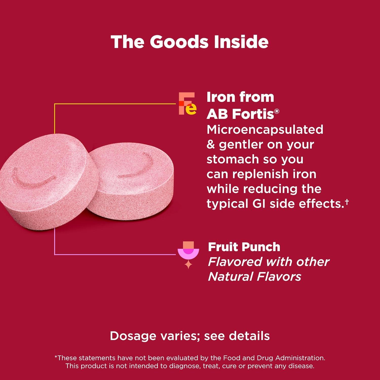 Tabletas Masticables de Hierro OLLY Delightful 60 Unidades