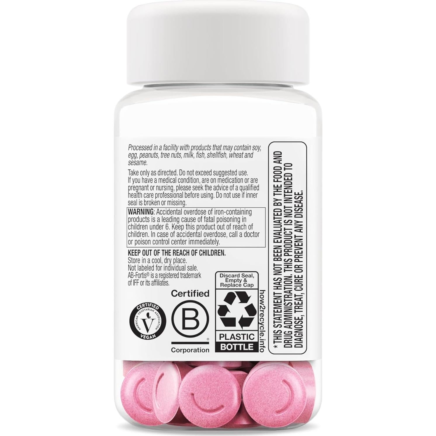 Tabletas Masticables de Hierro OLLY Delightful 60 Unidades