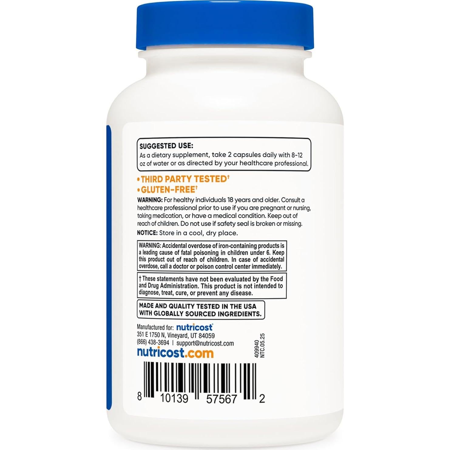 Multivitamina Metilada Nutricost 120 Cápsulas - 23 Vitaminas y Minerales