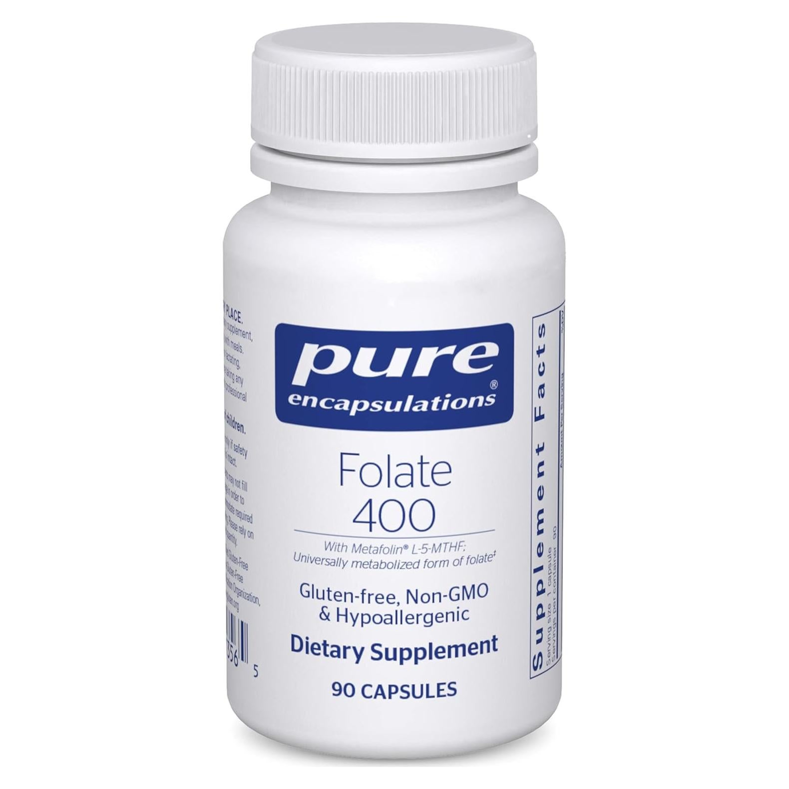 Suplemento de Folato 400 Pure Encapsulations - 90 Cápsulas