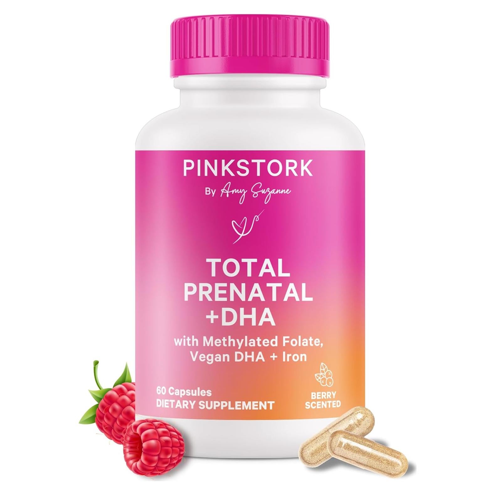 Vitaminas Prenatales Pink Stork con DHA y Folato - 60 Cápsulas
