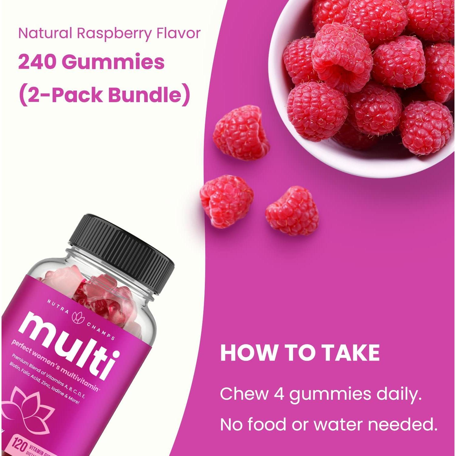 Multivitaminas Gummy para Mujeres NutraChamps 240 Conteo