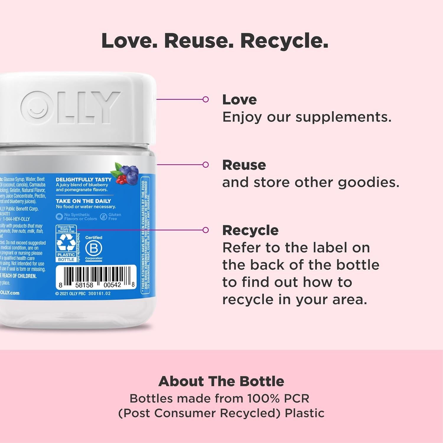 Gomitas OLLY Piel Radiante 50 Unidades - Ácido Hialurónico y Colágeno