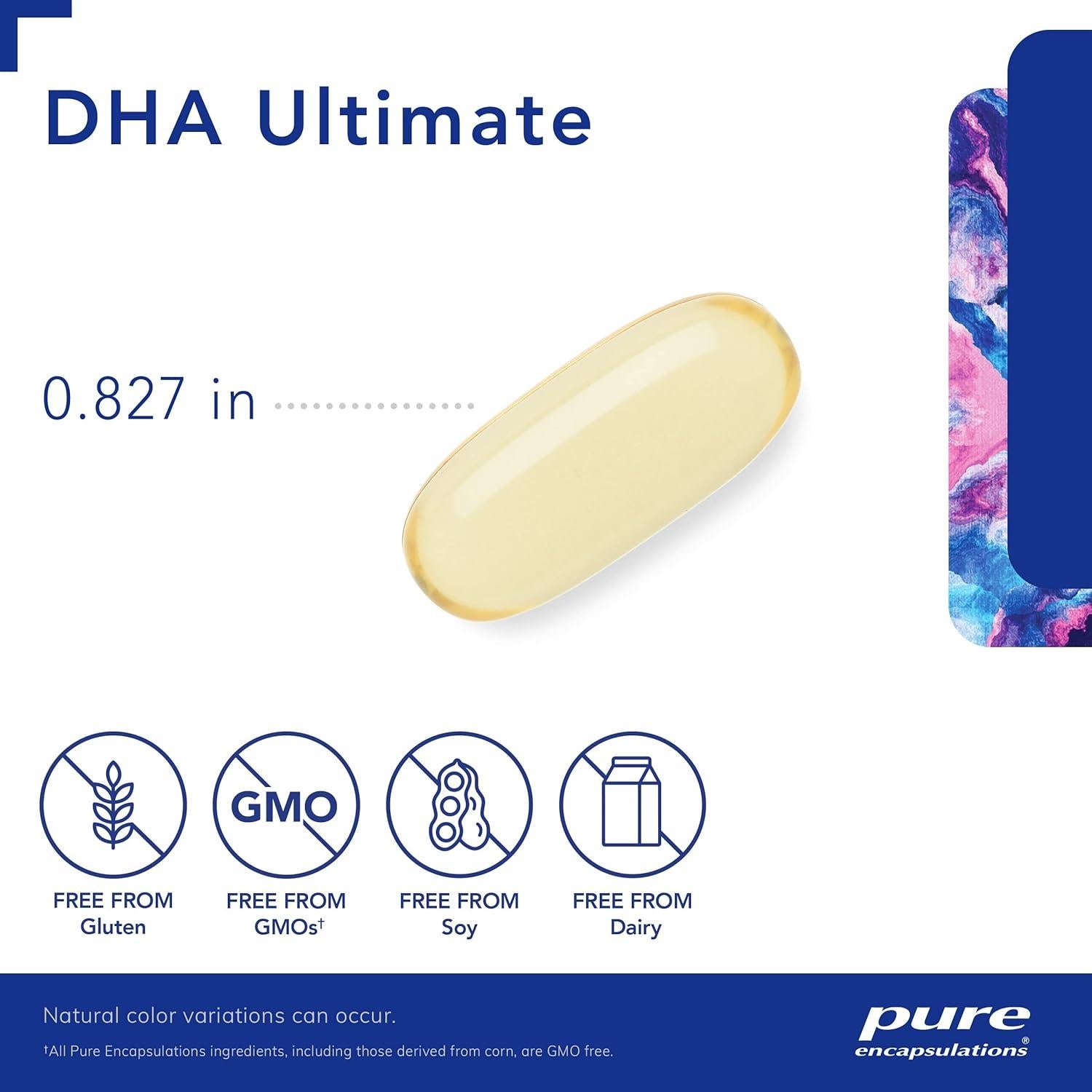 Suplemento Omega-3 DHA Ultimate Pure Encapsulations 120 Cápsulas