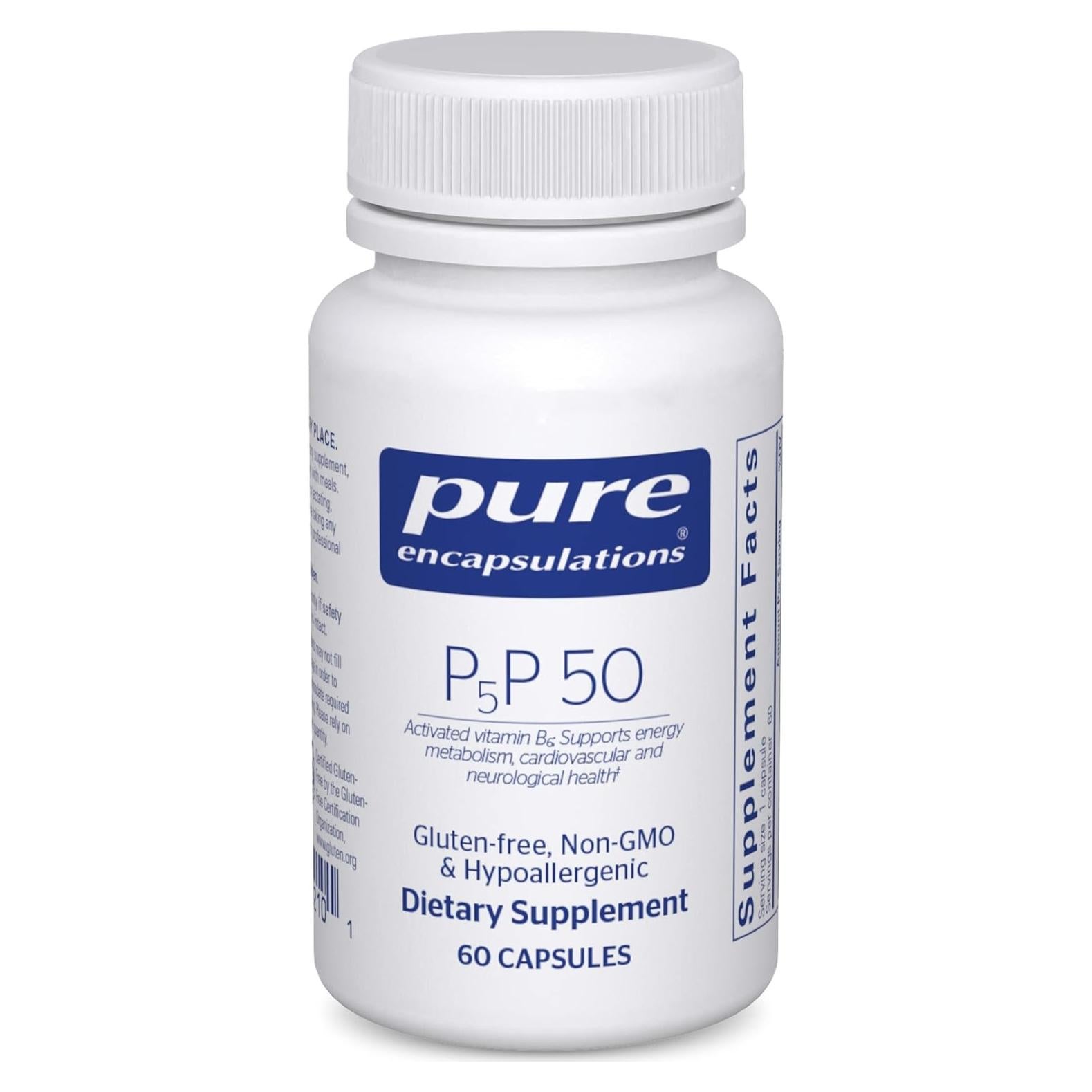 Vitamina B6 Activa Pure Encapsulations P5P 50 - 60 Cápsulas
