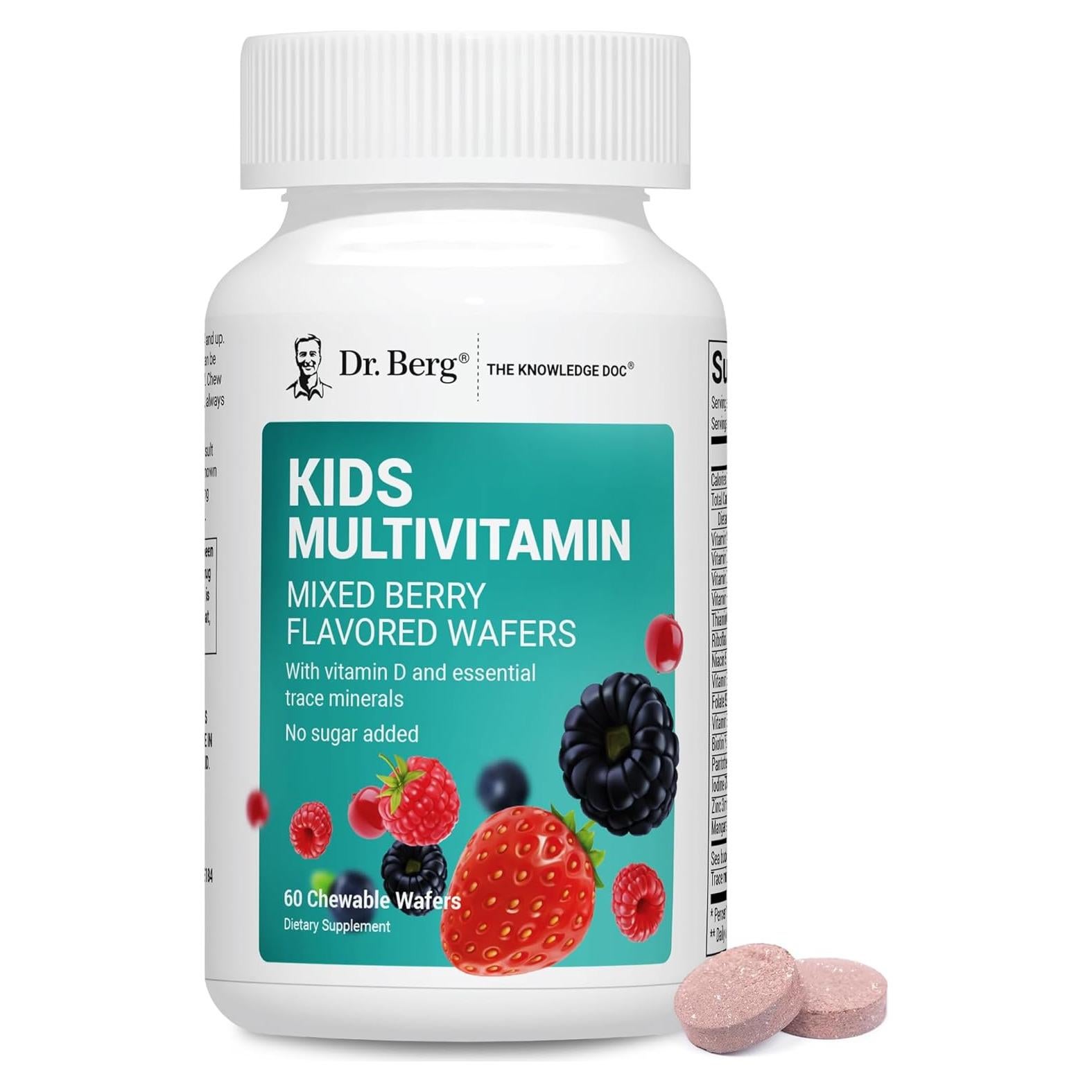 Multivitaminas Masticables Dr. Berg para Niños 60 Wafers Rojas