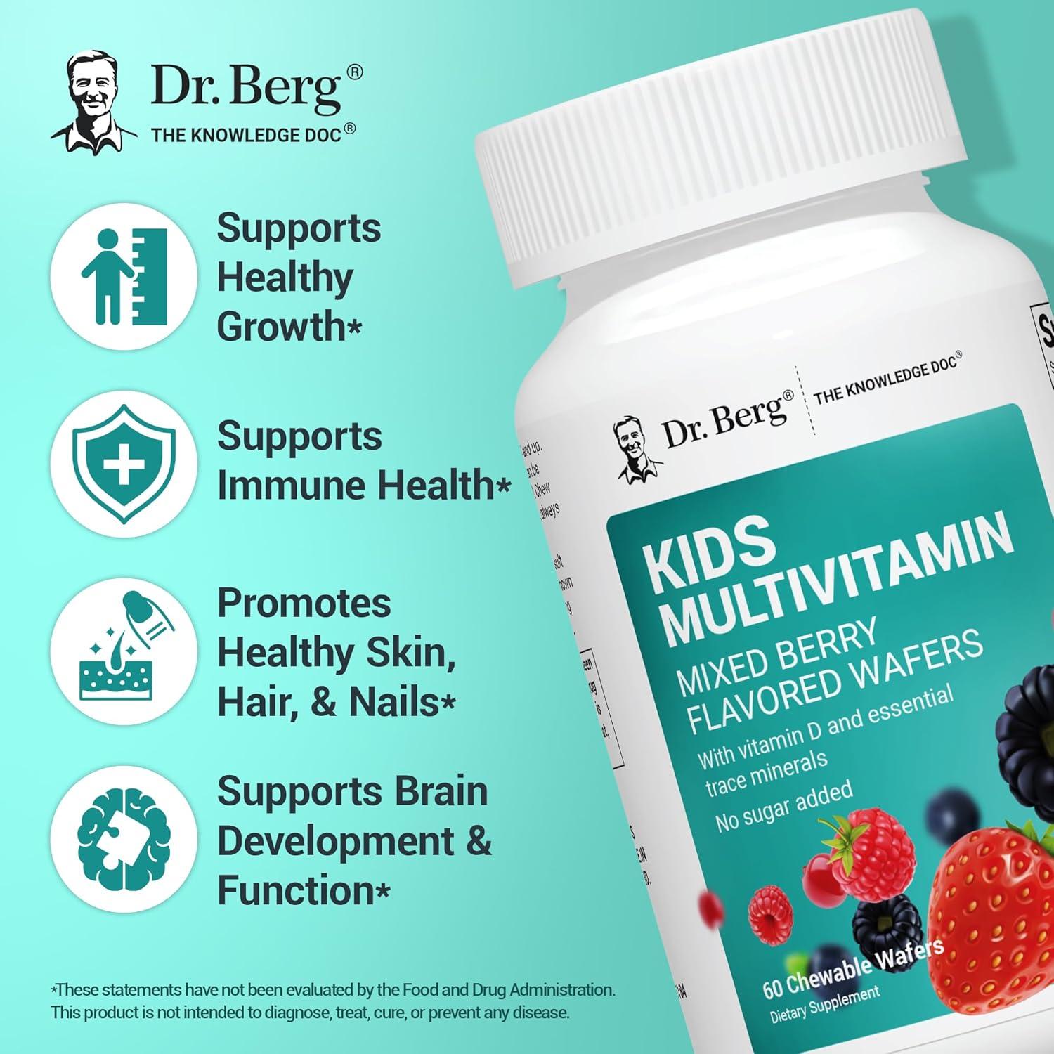 Multivitaminas Masticables Dr. Berg para Niños 60 Wafers Rojas