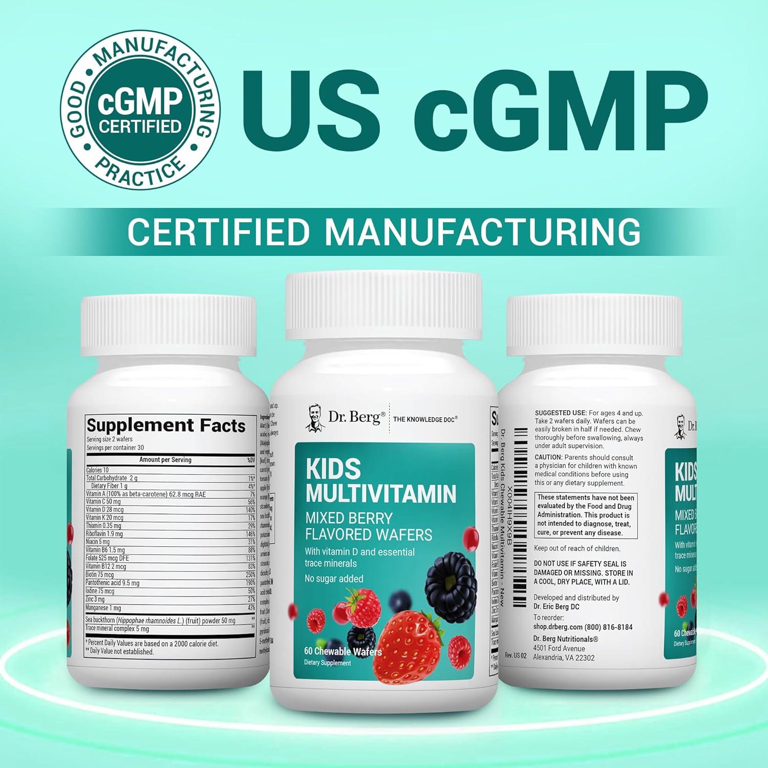 Multivitaminas Masticables Dr. Berg para Niños 60 Wafers Rojas